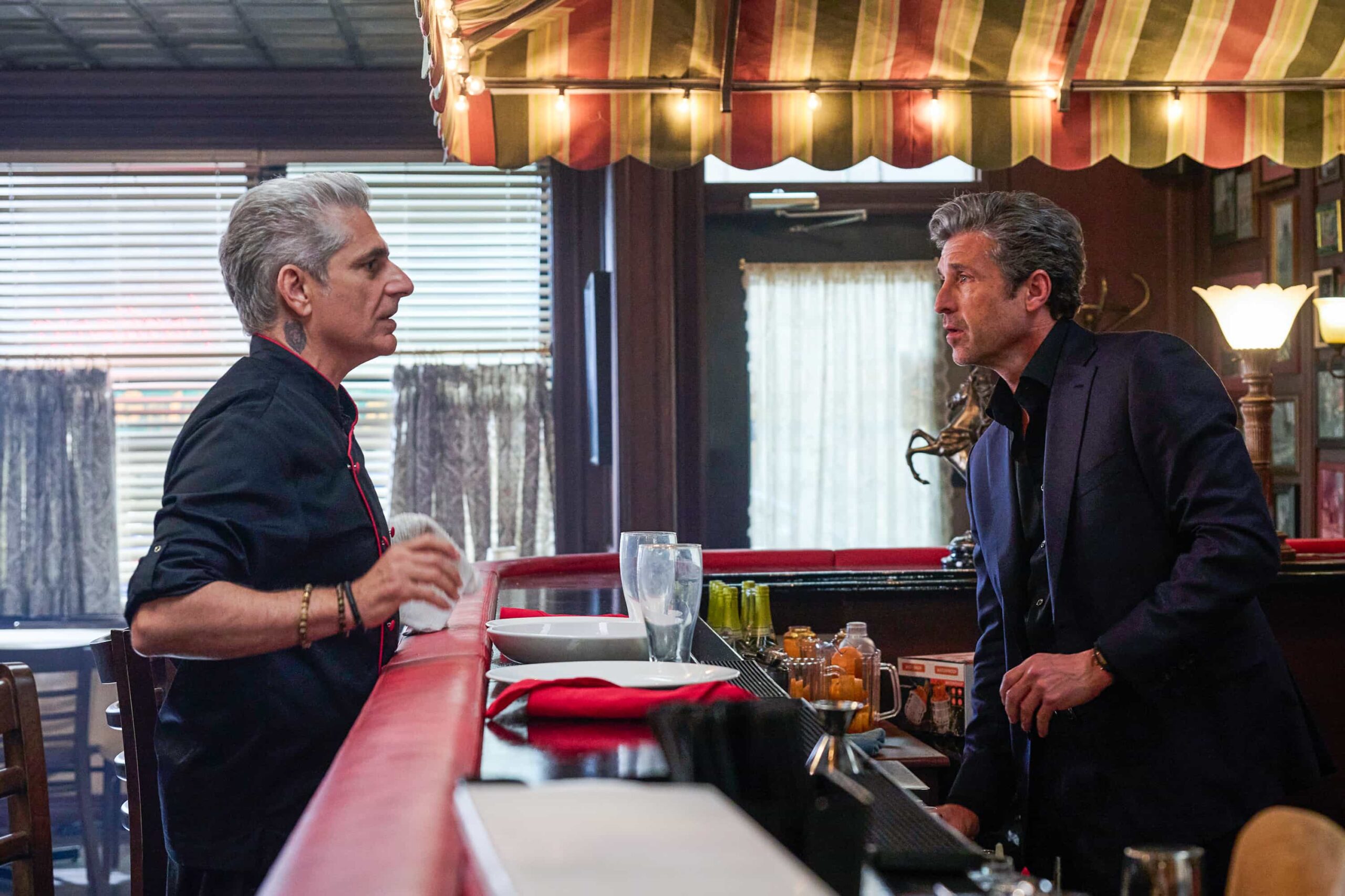 MEMORY OF A KILLER Season 1 Episode 1 picture : L-R: Michael Imperioli and Patrick Dempsey in the special two-night premiere event beginning Sunday, Jan. 25 (10:00-11:10 PM ET / Live to All Time Zones) immediately following the NFC Championship Game (6:00-10:00 PM ET / Live to All Time Zones). © 2026 Fox Media LLC. CR: Jan Thijs/FOX.