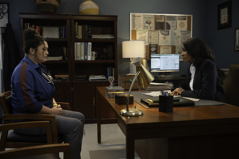 BRILLIANT MINDS -- "The Rabbit Hole" Episode 213 -- Pictured: (l-r) Aury Krebs as Dr. Dana Dang, Tamberla Perry as Dr. Carol Pierce -- (Photo by: Pief Weyman/NBC)