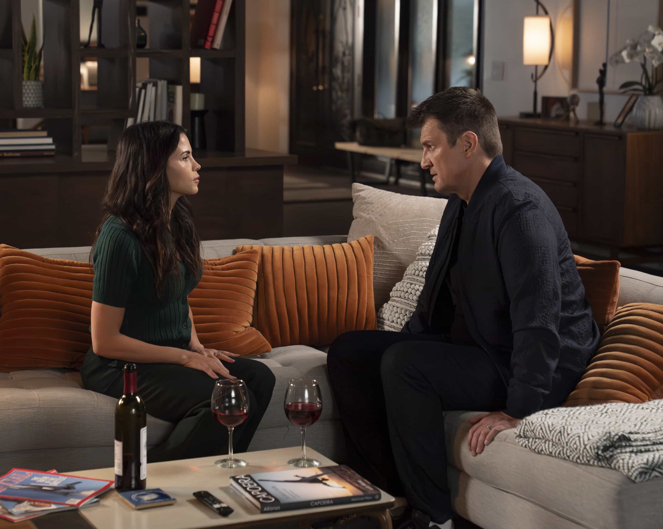 THE ROOKIE Season 8 episode 4 - “Cut and Run” - While out in the city, Nolan and Bailey witness a murder in public and immediately spring into action in the hopes of finding the person responsible. Meanwhile, Angela and Wesley have a big life decision that may affect their future. MONDAY, JAN. 26 (10:00-11:00 p.m. EST) on ABC. (Disney/Mike Taing) 
JENNA DEWAN, NATHAN FILLION