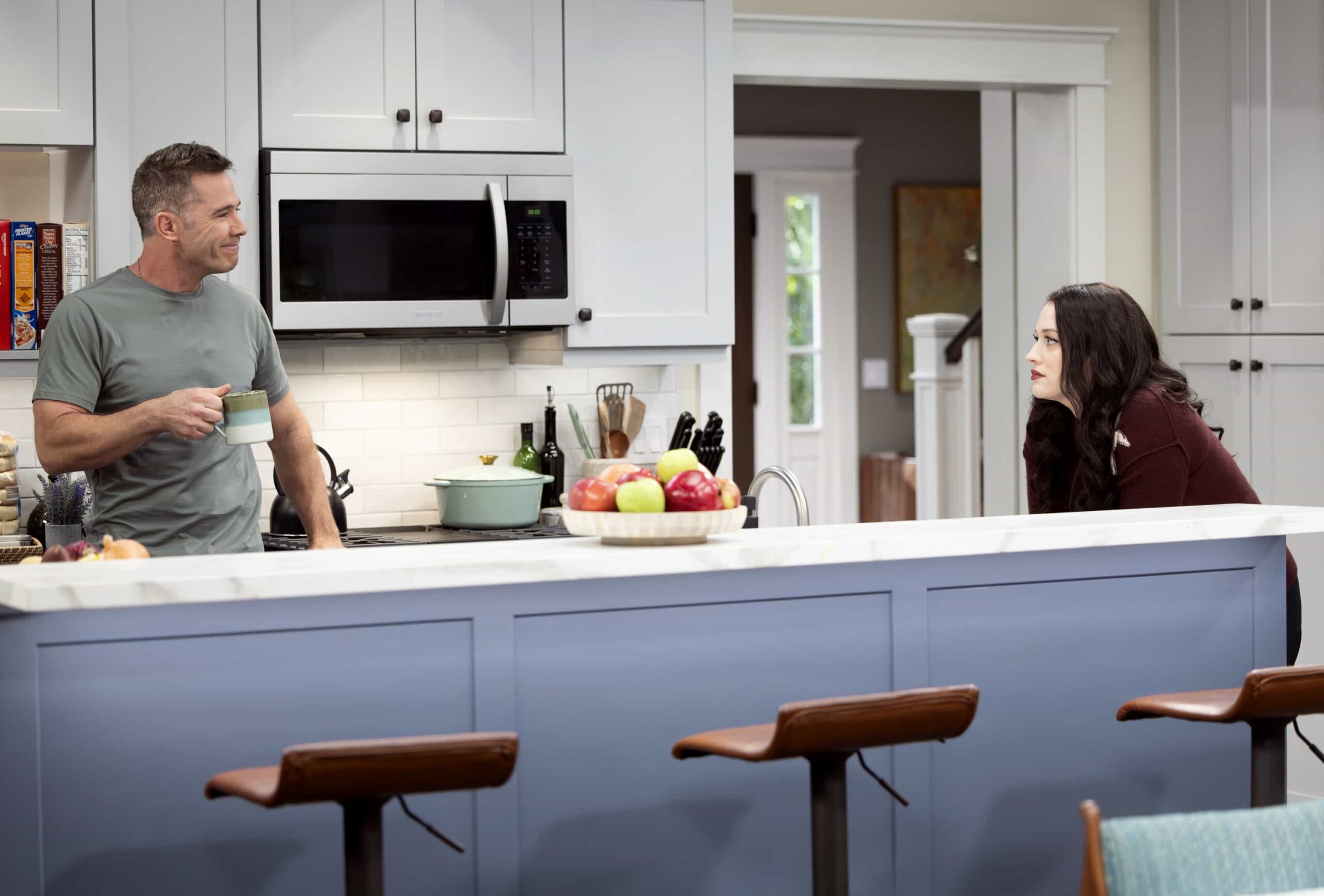 SHIFTING GEARS Season 2 Episode 12 - “Uncle Sam” - Matt is thrilled to show off his military-hero son Sam, but a shift in Sam’s career could finally give Riley a chance to be the golden child. Meanwhile, Andy’s singing hits all the wrong notes for Riley. Jesse Williams and Luke Macfarlane guest star. WEDNESDAY, JAN. 28 (8:00-8:30 p.m. EST) on ABC. (Disney/Raymond Liu) 
LUKE MACFARLANE, KAT DENNINGS