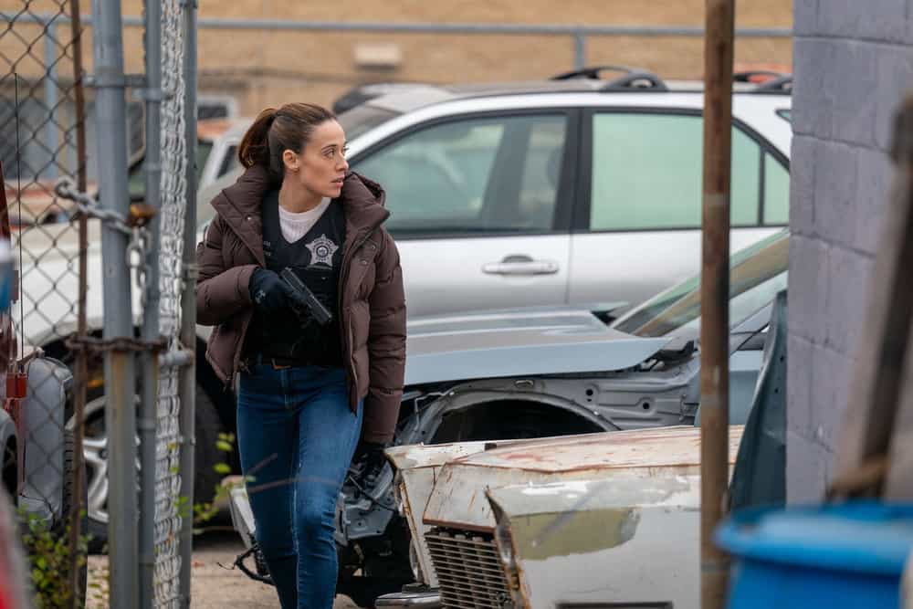 CHICAGO P.D. Season 13 Episode 11 promo -- "On the Way" Episode 1311 -- Pictured: Marina Squerciati as Officer Kim Burgess -- (Photo by: Elizabeth Sisson/NBC)