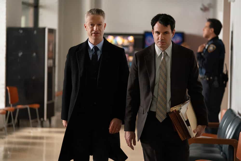 LAW & ORDER: SPECIAL VICTIMS UNIT -- "Hubris" Episode 27013 -- Pictured: (l-r) Peter Scanavino as A.D.A Dominick "Sonny" Carisi Jr., Mike Bash as Alex Quevedo -- (Photo by: Ralph Bavaro/NBC)