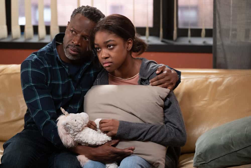 LAW & ORDER: SPECIAL VICTIMS UNIT -- "Hubris" Episode 27013 -- Pictured: (l-r) Sean Patrick Thomas as Nate, Milan Marsh as Riley -- (Photo by: Virginia Sherwood/NBC)