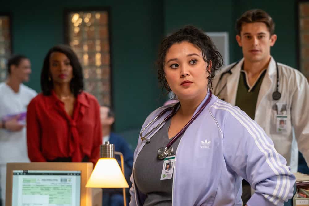 BRILLIANT MINDS -- "The Invisible Man" Episode 214 -- Pictured: (l-r) Tamberla Perry as Dr. Carol Pierce, Aury Krebs as Dr. Dana Dang, Brian Altemus as Dr. Charlie Porter -- (Photo by: Pief Weyman/NBC)