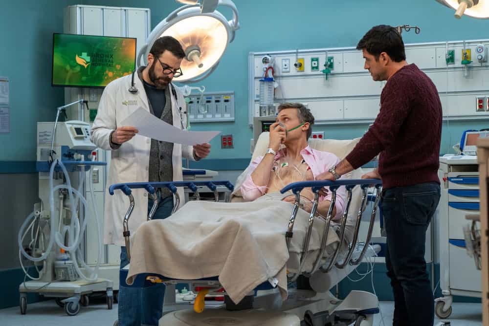 BRILLIANT MINDS -- "The Invisible Man" Episode 214 -- Pictured: (l-r) Zachary Quinto as Dr. Oliver Wolf, Teddy Sears as Dr. Josh Nichols, Marco Pigossi as Dr. Beau Pedrosa -- (Photo by: Pief Weyman/NBC)