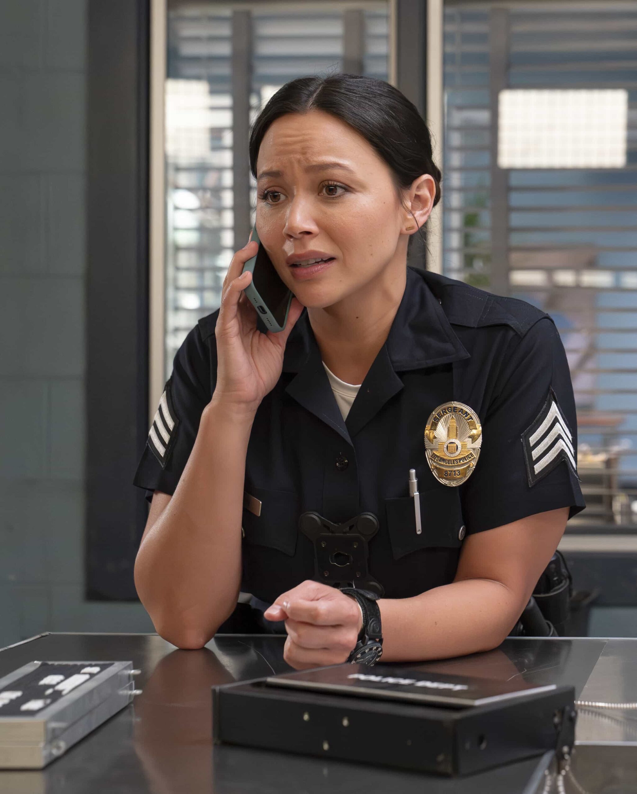 THE ROOKIE Season 8 Episode 6 - "Burn 4 Love" - It's Valentine's Day, and the team is on the hunt for someone who is setting more than hearts on fire. Meanwhile, Celina thinks Miles’ recent string of bad luck is the result of a curse, and she’s determined to break it. MONDAY, FEB. 9 (10:00-11:00 p.m. EST) on ABC. (Disney/Mike Taing) 
MELISSA O’NEIL