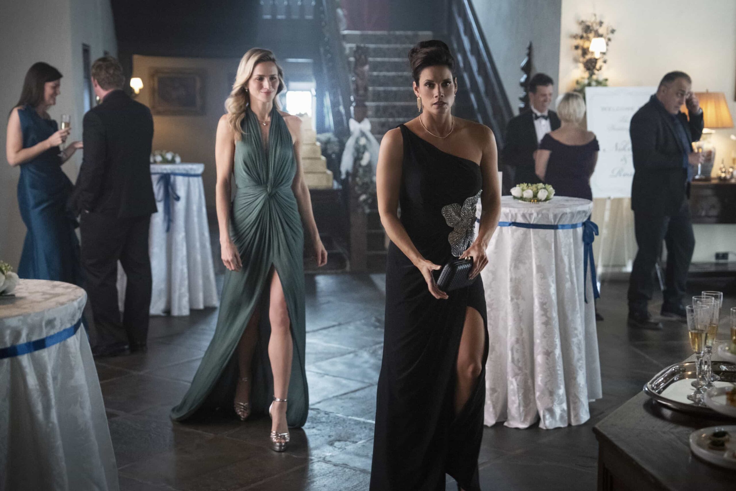 FBI Season 8 Episode 11 Picture “Confetti” – When an undercover operation being led by Special Agent Nina Chase (guest star Shantel VanSanten) goes sideways, the team works together to flip their only witness to help them hunt down a rip crew at a cartel wedding. The aftermath leads Nina and Scola to realize they are ready to tie the knot, on FBI, Monday, Feb. 23 (9:00-10:00 PM, ET/PT). Pictured (L-R): Shantel VanSanten as Special Agent Nina Chase and Missy Peregrym as Special Agent Maggie Bell. Photo: Bennett Raglin/CBS ©2026 CBS Broadcasting, Inc. All Rights Reserved.