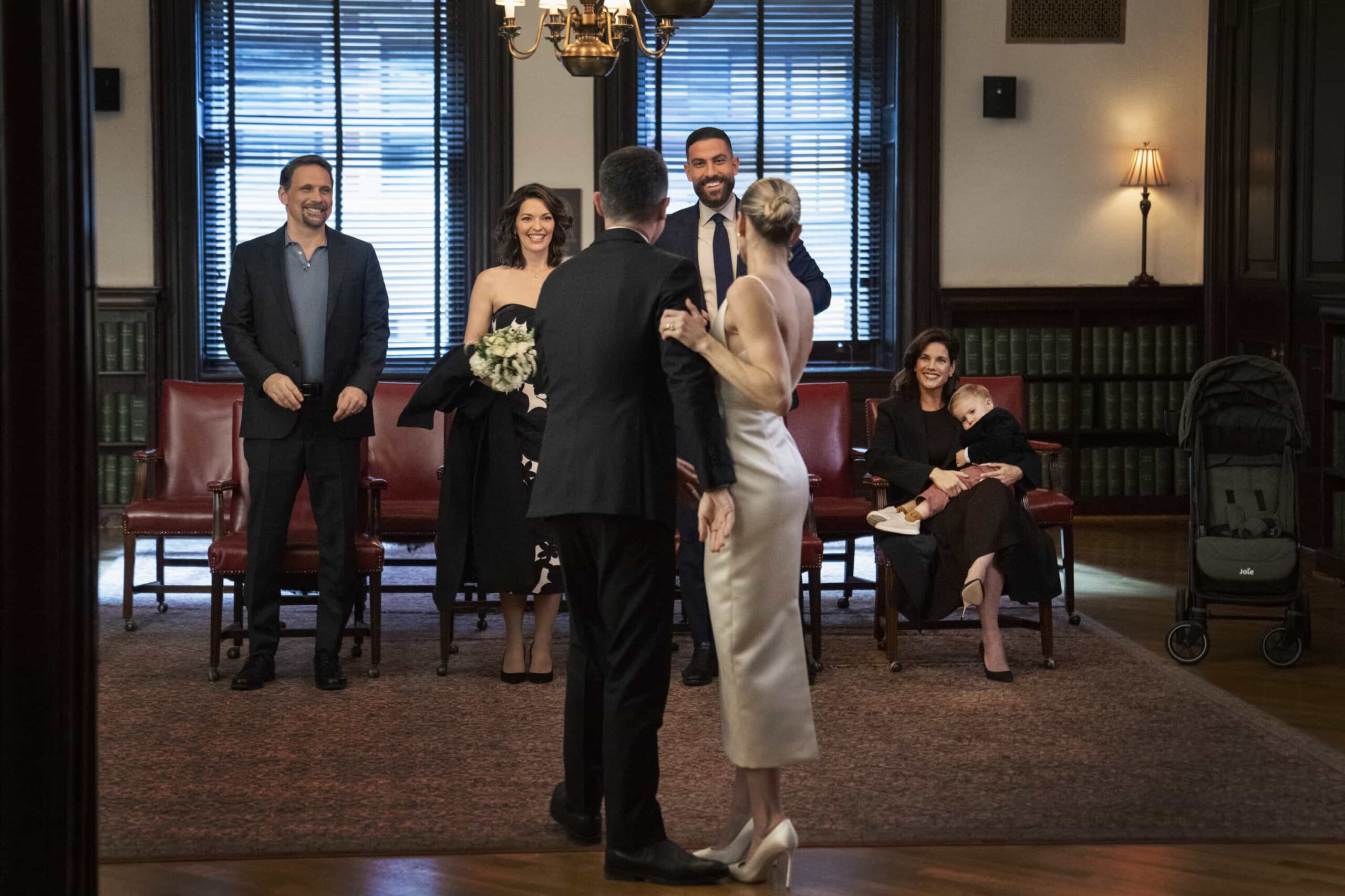 FBI Season 8 Episode 11 “Confetti” – When an undercover operation being led by Special Agent Nina Chase (guest star Shantel VanSanten) goes sideways, the team works together to flip their only witness to help them hunt down a rip crew at a cartel wedding. The aftermath leads Nina and Scola to realize they are ready to tie the knot, on FBI, Monday, Feb. 23 (9:00-10:00 PM, ET/PT). Pictured (L-R): Jeremy Sisto as Assistant Special Agent in Charge Jubal Valentine, Alana De La Garza as Special Agent in Charge Isobel Castille, Zeeko Zaki as Special Agent Omar Adom ‘OA’ Zidan, and Missy Peregrym as Special Agent Maggie Bell. Photo: Bennett Raglin/CBS ©2026 CBS Broadcasting, Inc. All Rights Reserved.