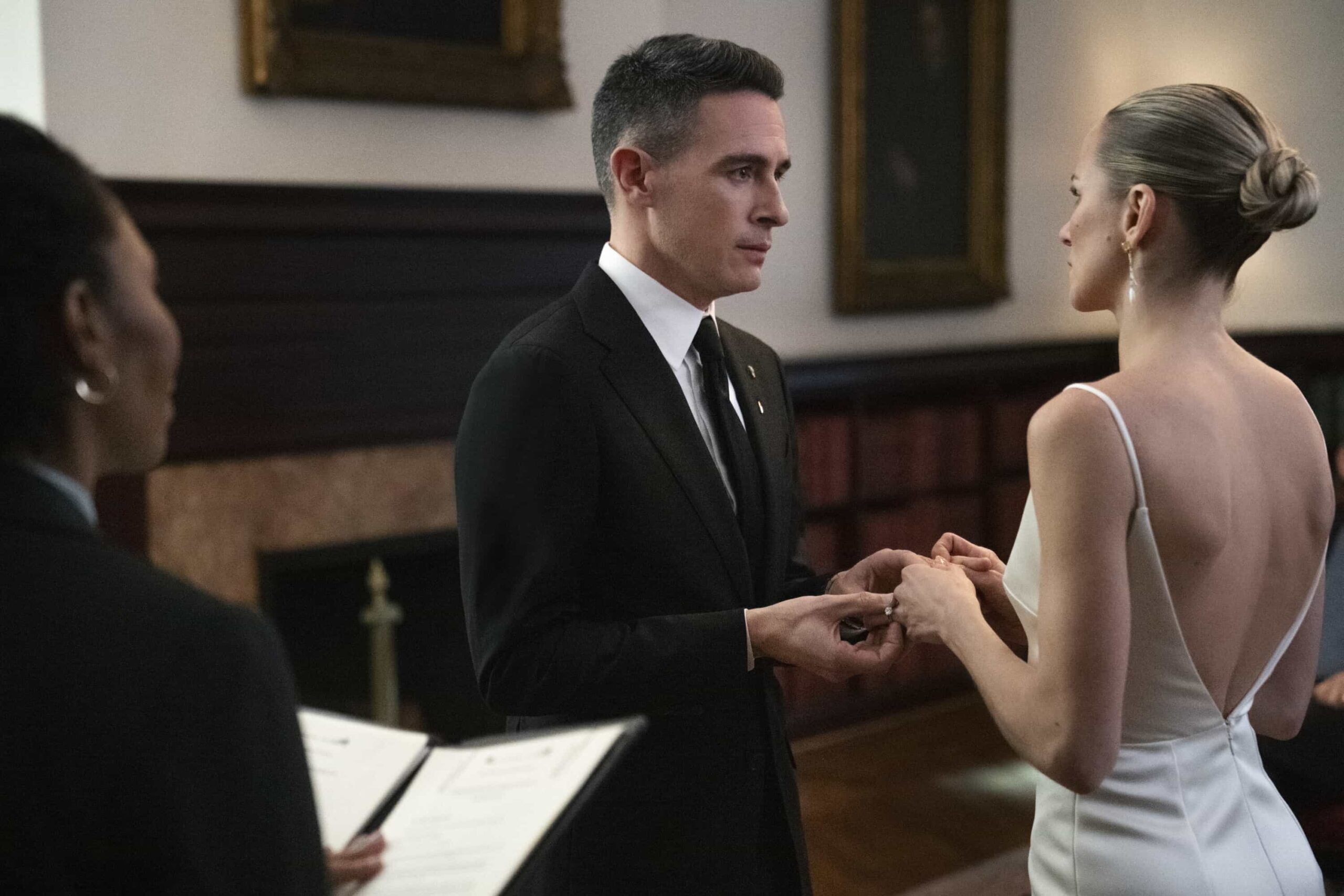 FBI Season 8 Episode 11 Photo “Confetti” – When an undercover operation being led by Special Agent Nina Chase (guest star Shantel VanSanten) goes sideways, the team works together to flip their only witness to help them hunt down a rip crew at a cartel wedding. The aftermath leads Nina and Scola to realize they are ready to tie the knot, on FBI, Monday, Feb. 23 (9:00-10:00 PM, ET/PT). Pictured (L-R): John Boyd as Special Agent Stuart Scola and Shantel VanSanten as Special Agent Nina Chase. Photo: Bennett Raglin/CBS ©2026 CBS Broadcasting, Inc. All Rights Reserved.