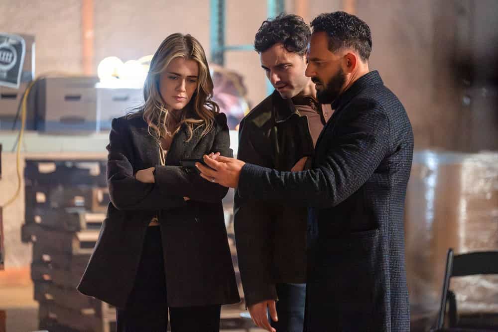 THE HUNTING PARTY -- "Noah Cyrus" Episode 205 -- Pictured: (l-r) Melissa Roxburgh as Rebecca 'Bex' Henderson, Josh McKenzie as Shane Florence, Patrick Sabongui as Jacob Hassani -- (Photo by: Ralph Bavaro/NBC)