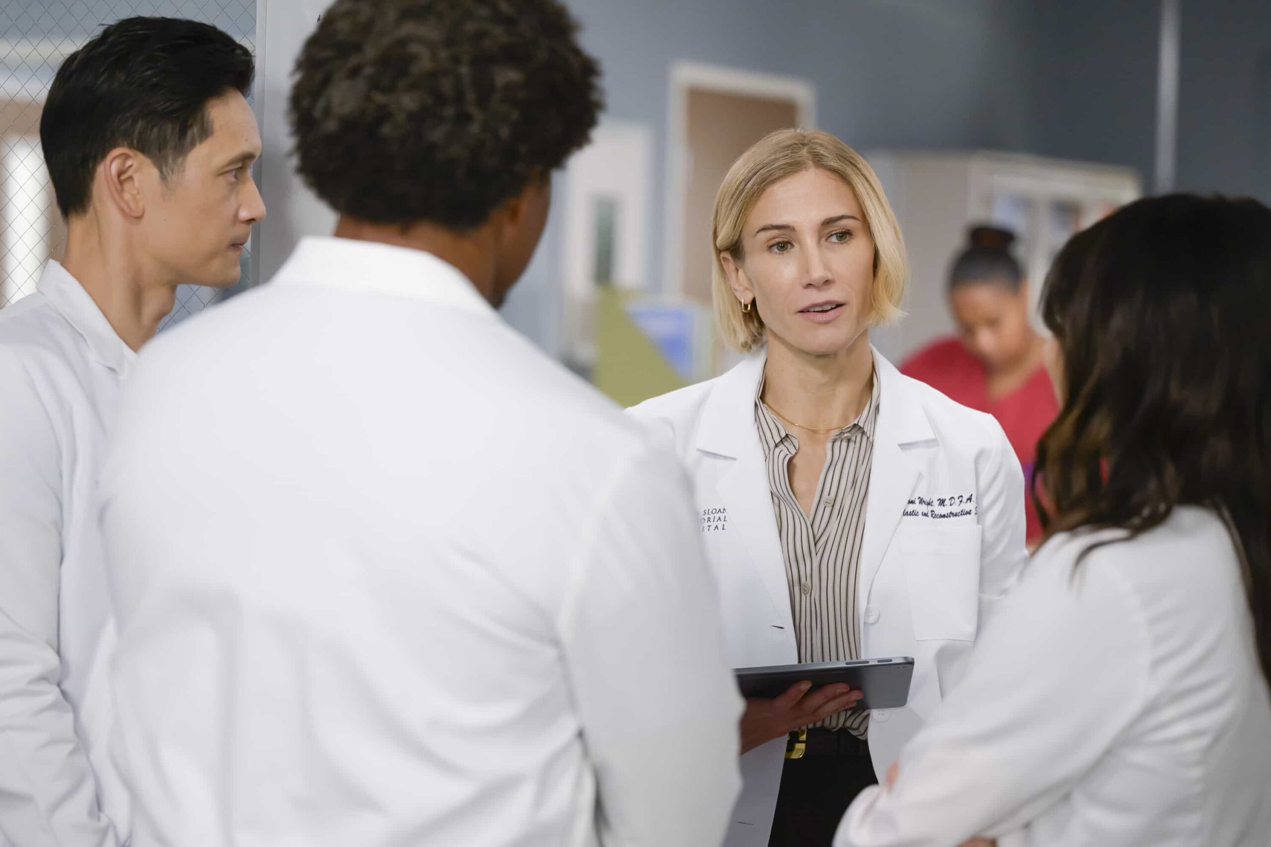 GREY’S ANATOMY - “(If You Want It) Do It Yourself” - Teddy and Winston clash over a case, while Owen and Jules treat a urologist. Lucas struggles with prioritizing patients. THURSDAY, FEB. 26 (10:00-11:00 p.m. EST) on ABC. (Disney/Anne Marie Fox) 
HARRY SHUM JR., JEN LANDON