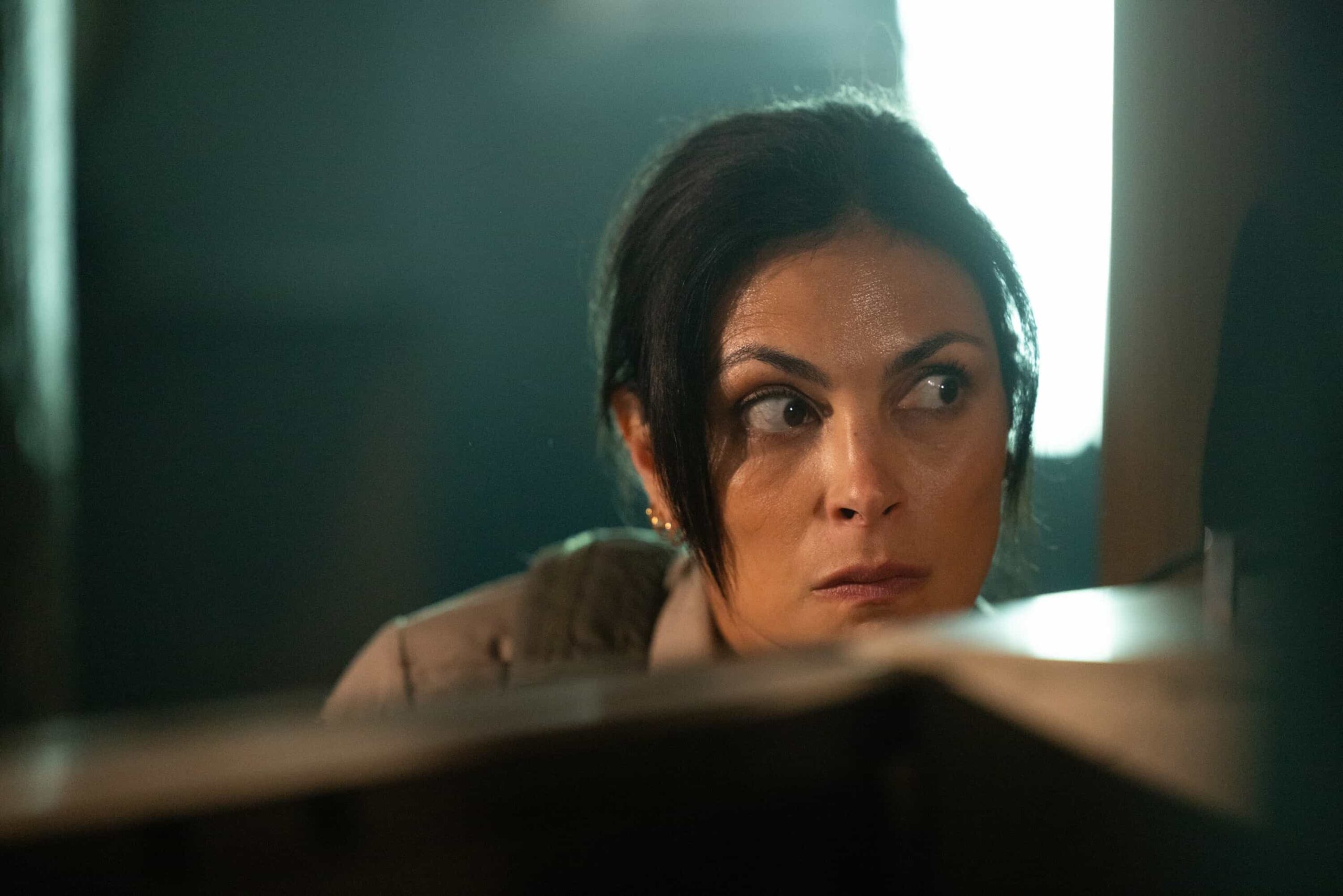 Sheriff Country Season 1 Episode 10 Picture "Crucible, Part 2" -- Coverage of the CBS Original Series SHERIFF COUNTRY, scheduled to air on the CBS Television Network.  Pictured: Marina Baccarin as Sheriff Mickey Fox. Photo: Darren Goldstein/CBS ©2025 CBS Broadcasting, Inc. All Rights Reserved.