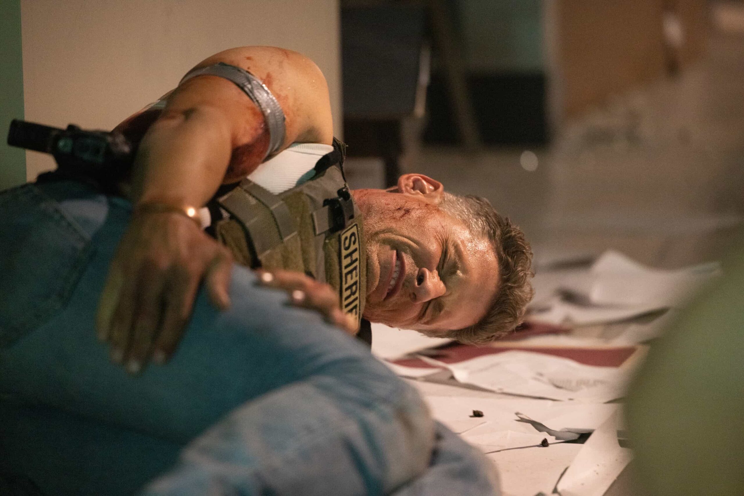 "Crucible, Part 2" -- Coverage of the CBS Original Series SHERIFF COUNTRY, scheduled to air on the CBS Television Network.  Pictured: Matt Lauria as Boone. Photo: Darren Goldstein/CBS ©2025 CBS Broadcasting, Inc. All Rights Reserved.