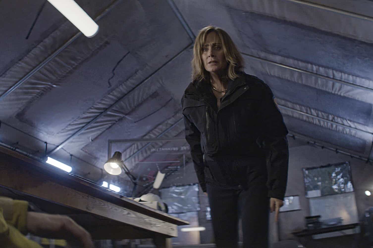 Fire Country Season 4 Episode 10 Image “On the Carpet” – As a massive wildfire pushes station 49 to their limits, tough calls on the front lines spark even tougher questions back at headquarters, on FIRE COUNTRY, Friday, Feb. 27 (9:00-10:00 PM, ET/PT). Pictured: Diane Farr as Sharon Leone. Photo: CBS ©2025 CBS Broadcasting, Inc. All Rights Reserved. Highest quality screengrab available.