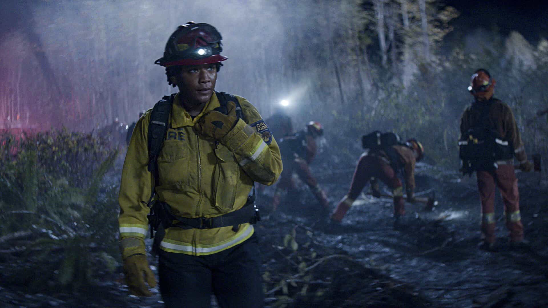 Fire Country Season 4 Episode 10 Promo “On the Carpet” – As a massive wildfire pushes station 49 to their limits, tough calls on the front lines spark even tougher questions back at headquarters, on FIRE COUNTRY, Friday, Feb. 27 (9:00-10:00 PM, ET/PT). Pictured: Jules Latimer as Eve Edwards. Photo: CBS ©2025 CBS Broadcasting, Inc. All Rights Reserved. Highest quality screengrab available.
