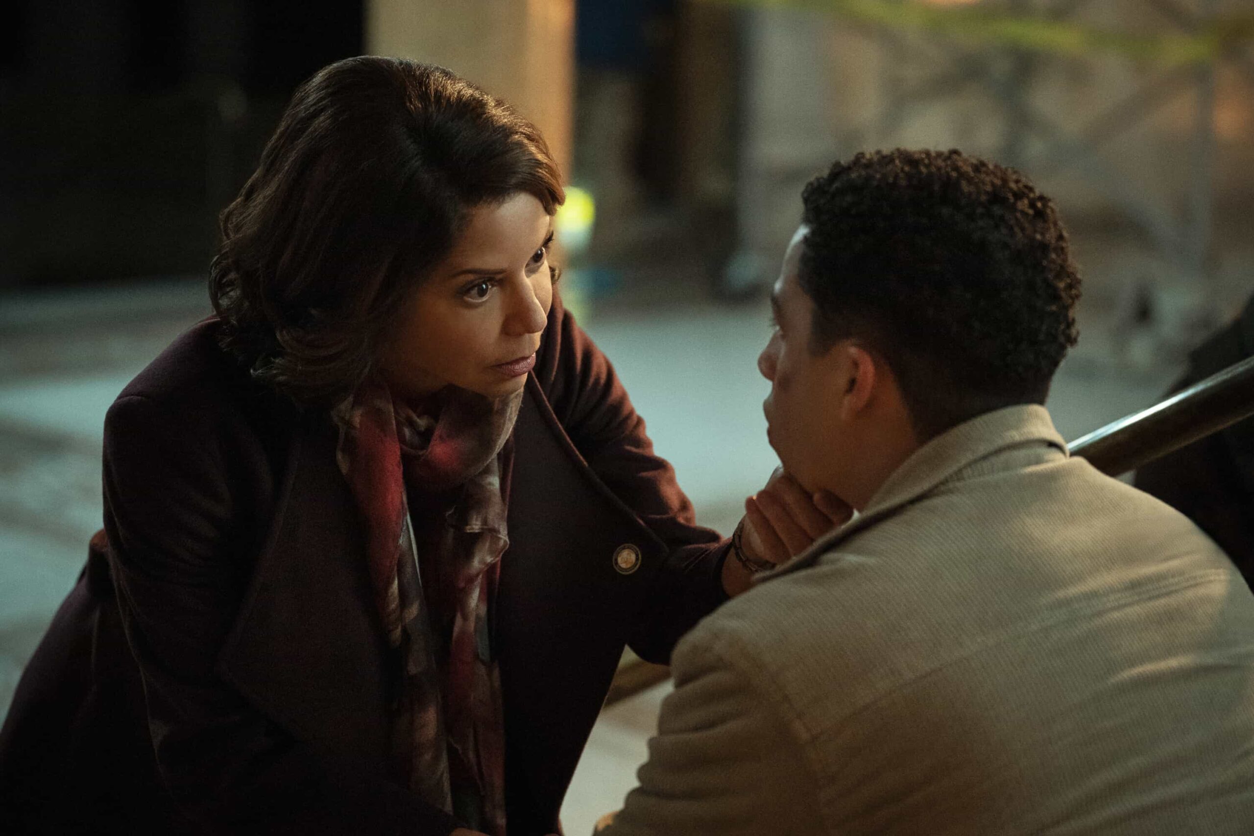 “Hard Truths” – Jonah’s anger and grief put family bonds to the test as Mae and Sarah confront painful truths that could change everything. Meanwhile, Danny and Lena take on a high-stakes case that exposes deep-rooted secrets and forces unlikely alliances., on the CBS Original Series “BOSTON BLUE,” Friday, Feb. 26 (10:00-11:00 PM, ET/PT)    Pictured (L-R): Gloria Reuben as Mae Silver and Marcus Scribner as Jonah Silver  Photo: Brendan Adam-Zwelling/CBS ©2025 CBS Broadcasting, Inc. All Rights Reserved.