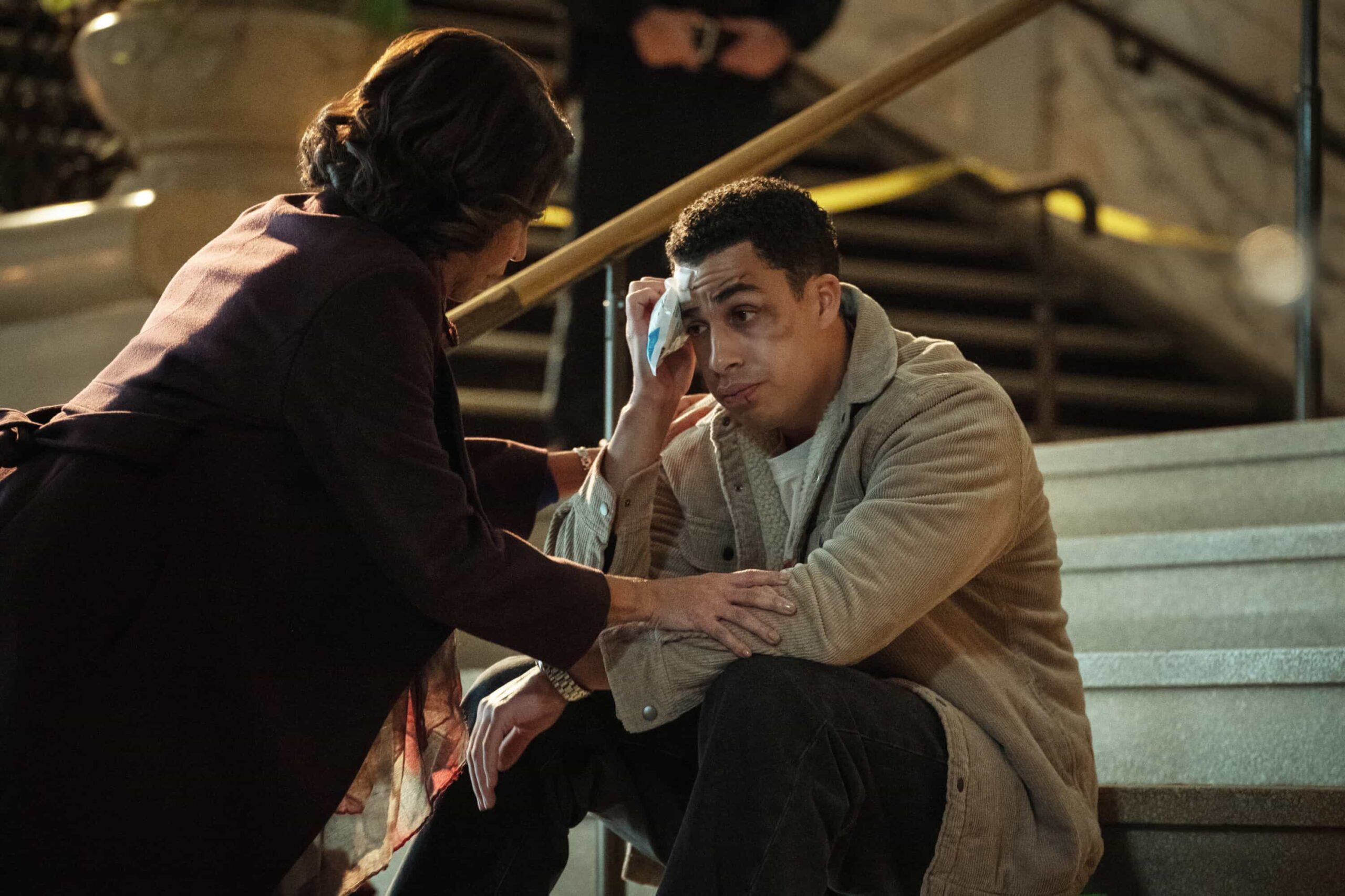 Boston Blue Season 1 Episode 10 “Hard Truths” – Jonah’s anger and grief put family bonds to the test as Mae and Sarah confront painful truths that could change everything. Meanwhile, Danny and Lena take on a high-stakes case that exposes deep-rooted secrets and forces unlikely alliances., on the CBS Original Series “BOSTON BLUE,” Friday, Feb. 26 (10:00-11:00 PM, ET/PT)    Pictured (L-R): Gloria Reuben as Mae Silver and Marcus Scribner as Jonah Silver  Photo: Brendan Adam-Zwelling/CBS ©2025 CBS Broadcasting, Inc. All Rights Reserved.