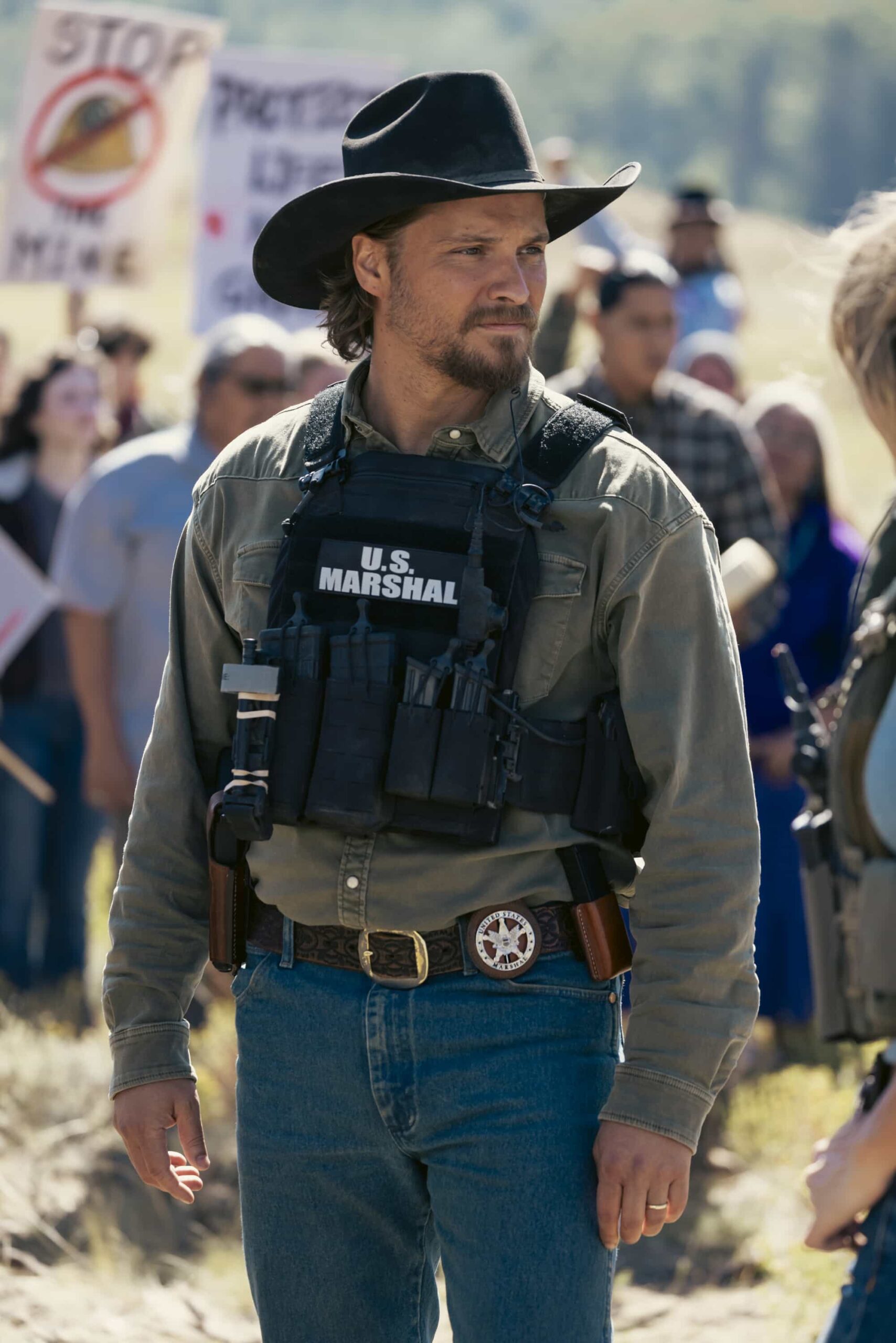 Marshals Season 1 Episode 1 "Piya Wiconi" -- Kayce Dutton reunites with an old SEAL teammate and aids his Marshal unit in hunting down a bomber targeting Broken Rock Reservation. The trail leads to a dangerous encounter with an armed anti-government militia on the series premiere of MARSHALS, Sunday, March 1 (8:00-9:00 PM, ET/PT).  Pictured: Luke Grimes as Kayce Dutton. Photo: Sonja Flemming/CBS ©2025 CBS Broadcasting, Inc. All Rights Reserved.