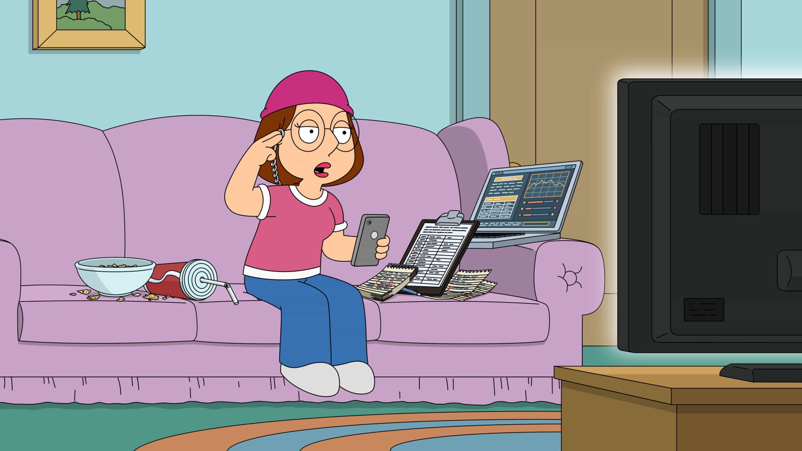 FAMILY GUY Season 24 Episode 4 : Meg pursues an unlikely friendship with an NFL great; Stewie and Brian host a dinner party at a?home furnishing?store in the all-new "Bringing Up Brady" episode of Family Guy airing Sunday, March 1 (8:00-8:31 PM ET/PT) on FOX. FAMILY GUY © 2026 by 20th Television