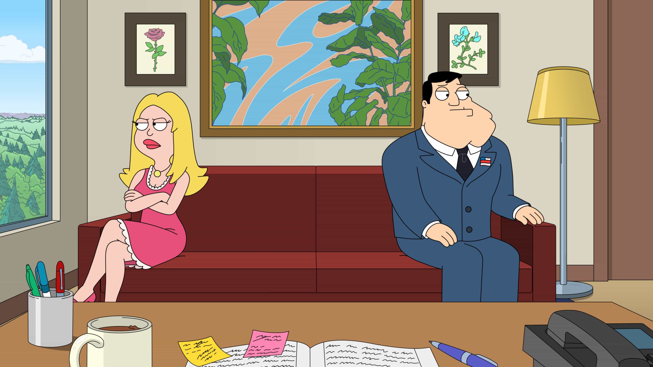 AMERICAN DAD Season 20 Episode 2 : Stan struggles to appreciate Francine's niche interest in flume rides in the all-new "The Flume Room" episode of AMERICAN DAD airing Sunday, Mar. 1 (9:00-9:30 PM ET/PT) on FOX. AMERICAN DAD © 2026 by 20th Television