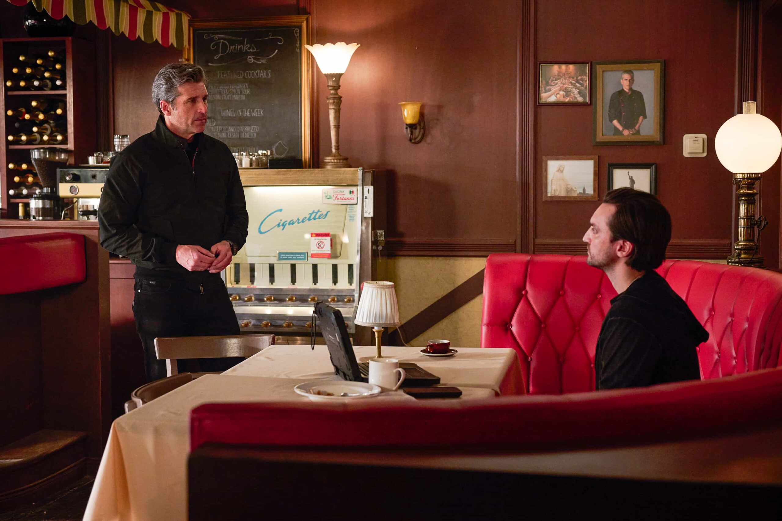 MEMORY OF A KILLER Season 1 Episode 6 Photo : L-R: Patrick Dempsey and Richard Harmon in the "Uncle Jacob" episode of MEMORY OF A KILLER airing Monday, Mar. 2 (9:00-10:00 PM ET/PT). © 2026 Fox Media LLC. CR: Christos Kalohoridis / FOX.