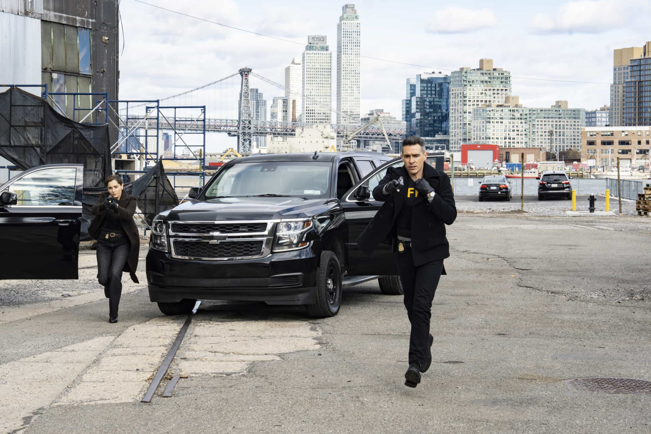 “Daybreak” – When a federal whistleblower is murdered while in FBI custody along with two agents, the team is stunned to find a familiar perpetrator has resurfaced. Meanwhile, OA wrestles with telling the team what is happening in his personal life, on FBI, Monday, March 2 (9:00-10:00 PM, ET/PT).  Pictured (L-R): Juliana Aidén Martinez as Eva Ramos and John Boyd as Special Agent Stuart Scola. Photo: Bennett Raglin/CBS ©2026 CBS Broadcasting, Inc. All Rights Reserved.