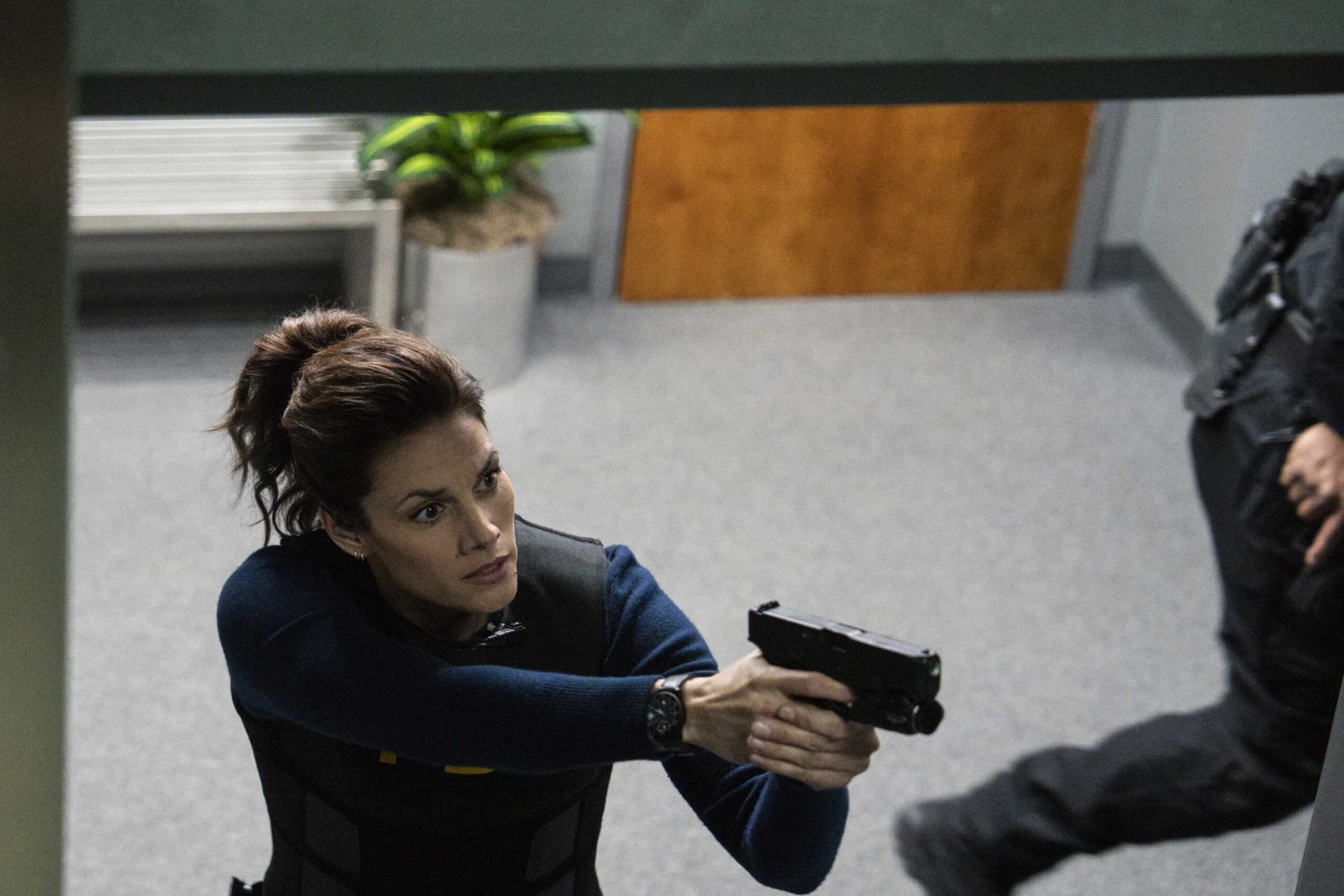 FBI Season 8 Episode 12 Picture “Daybreak” – When a federal whistleblower is murdered while in FBI custody along with two agents, the team is stunned to find a familiar perpetrator has resurfaced. Meanwhile, OA wrestles with telling the team what is happening in his personal life, on FBI, Monday, March 2 (9:00-10:00 PM, ET/PT).  Pictured: Missy Peregrym as Special Agent Maggie Bell. Photo: Bennett Raglin/CBS ©2026 CBS Broadcasting, Inc. All Rights Reserved.