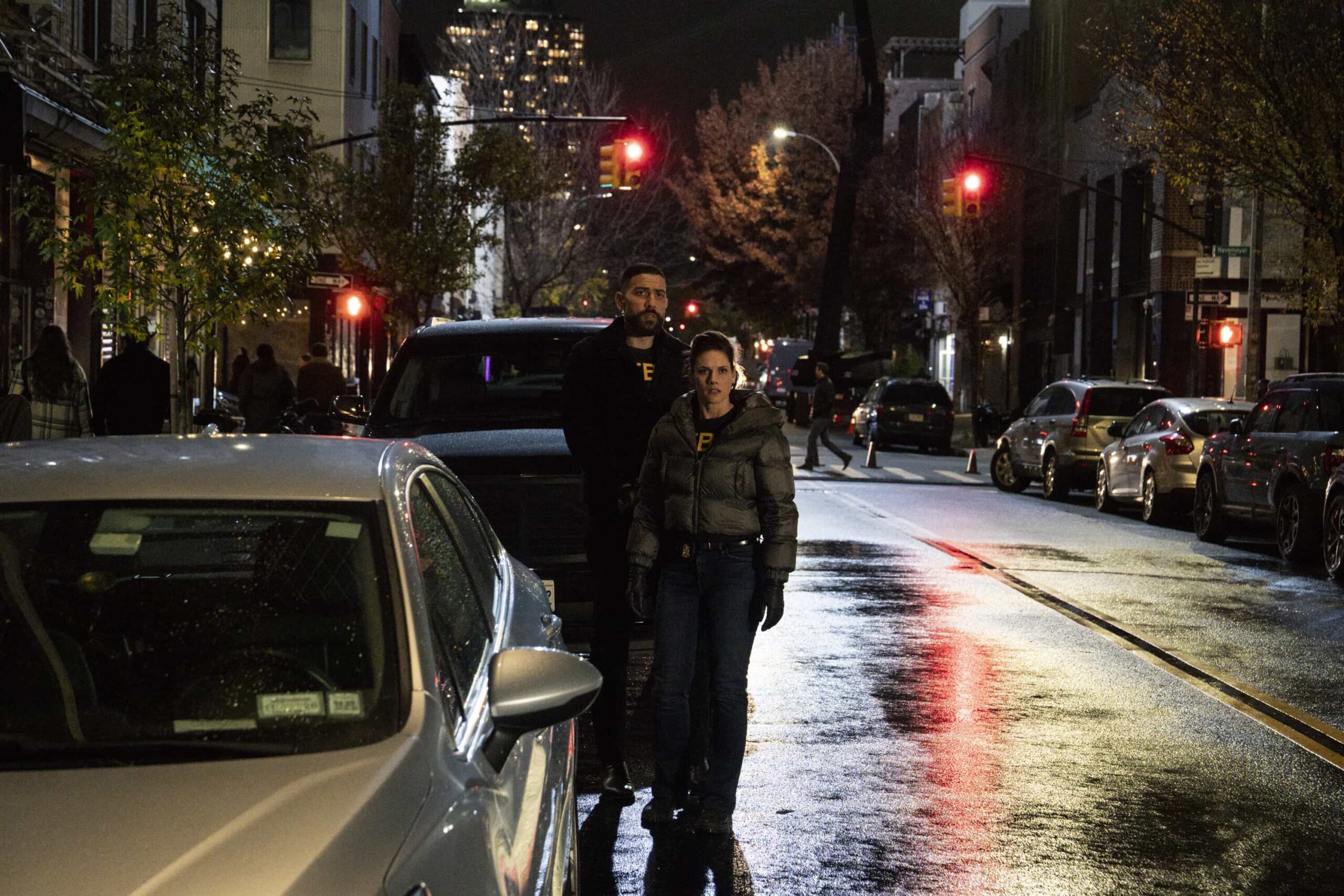 “Daybreak” – When a federal whistleblower is murdered while in FBI custody along with two agents, the team is stunned to find a familiar perpetrator has resurfaced. Meanwhile, OA wrestles with telling the team what is happening in his personal life, on FBI, Monday, March 2 (9:00-10:00 PM, ET/PT).  Pictured (L-R): Zeeko Zaki as Special Agent Omar Adom ‘OA’ Zidan and Missy Peregrym as Special Agent Maggie Bell. Photo: Bennett Raglin/CBS ©2026 CBS Broadcasting, Inc. All Rights Reserved.