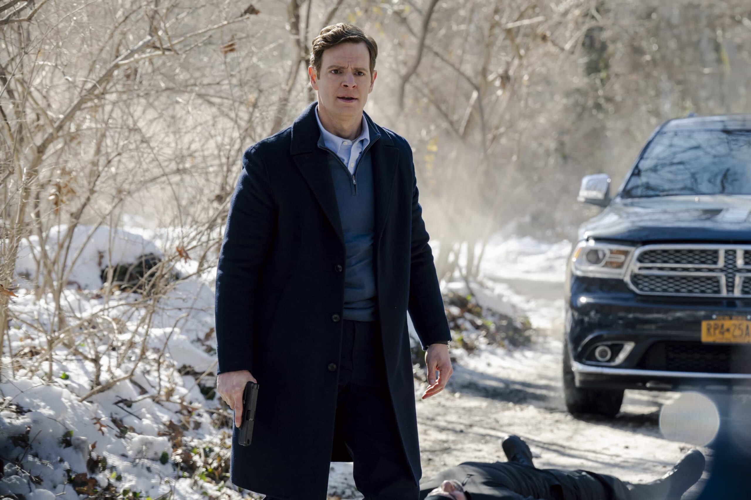 CIA Season 1 Episode 2 Photo “Fatal Defect” – When a known smuggler is flagged at the New York border with unidentified cargo, Colin and Bill head upstate to track. To find this smuggler, they must enlist the help of a foreign intelligence officer looking to defect, on CIA, Monday, March 2 (10:00-11:00 PM, ET/PT). Pictured: Nick Gehlfuss as Special Agent Bill Goodman. Photo: Mark Schafer/CBS ©2026 CBS Broadcasting, Inc. All Rights Reserved.