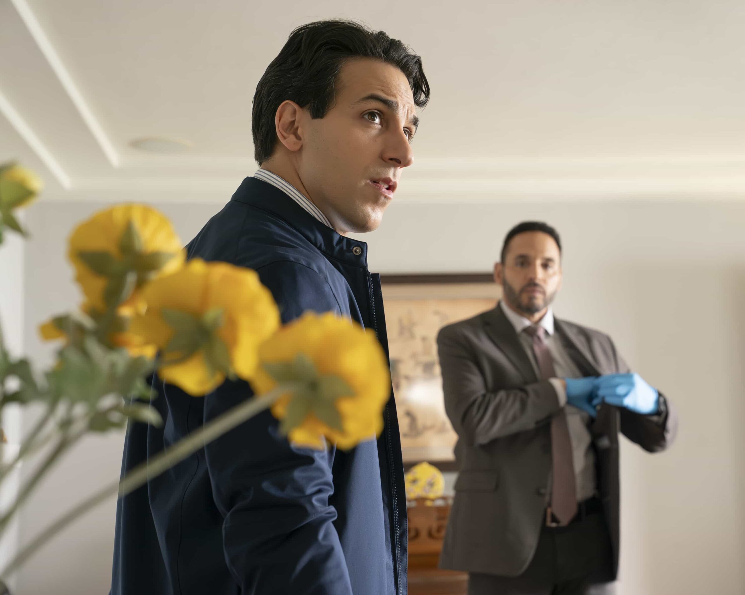 HIGH POTENTIAL Season 2 Episode 13 Image - “In The Driver’s Seat” - The team investigates a late-night luxury car heist turned deadly, uncovering a complex web of details and multiple perpetrators. Meanwhile, Morgan has mixed feelings when Ava begins focusing on her future. TUESDAY, MARCH 3 (9:00-10:00 p.m. EST) on ABC. (Disney/Mitch Haaseth) 
DENIZ AKDENIZ, DANIEL SUNJATA