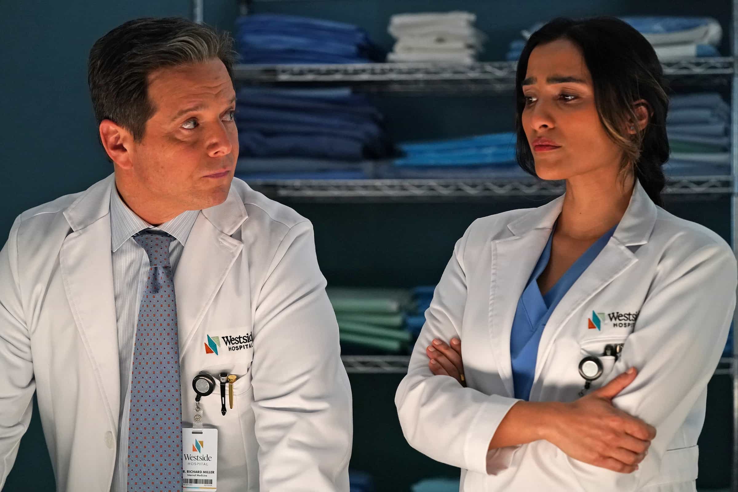 DOC Season 2 Episode 16 : L-R: Scott Wolf and Anya Banerjee in the "Best We Can Do" episode of DOC airing Tuesday, Mar. 3 (9:00-10:00 PM ET/PT) on FOX. CR: John Medland/FOX. ©2026 FOX Media LLC.