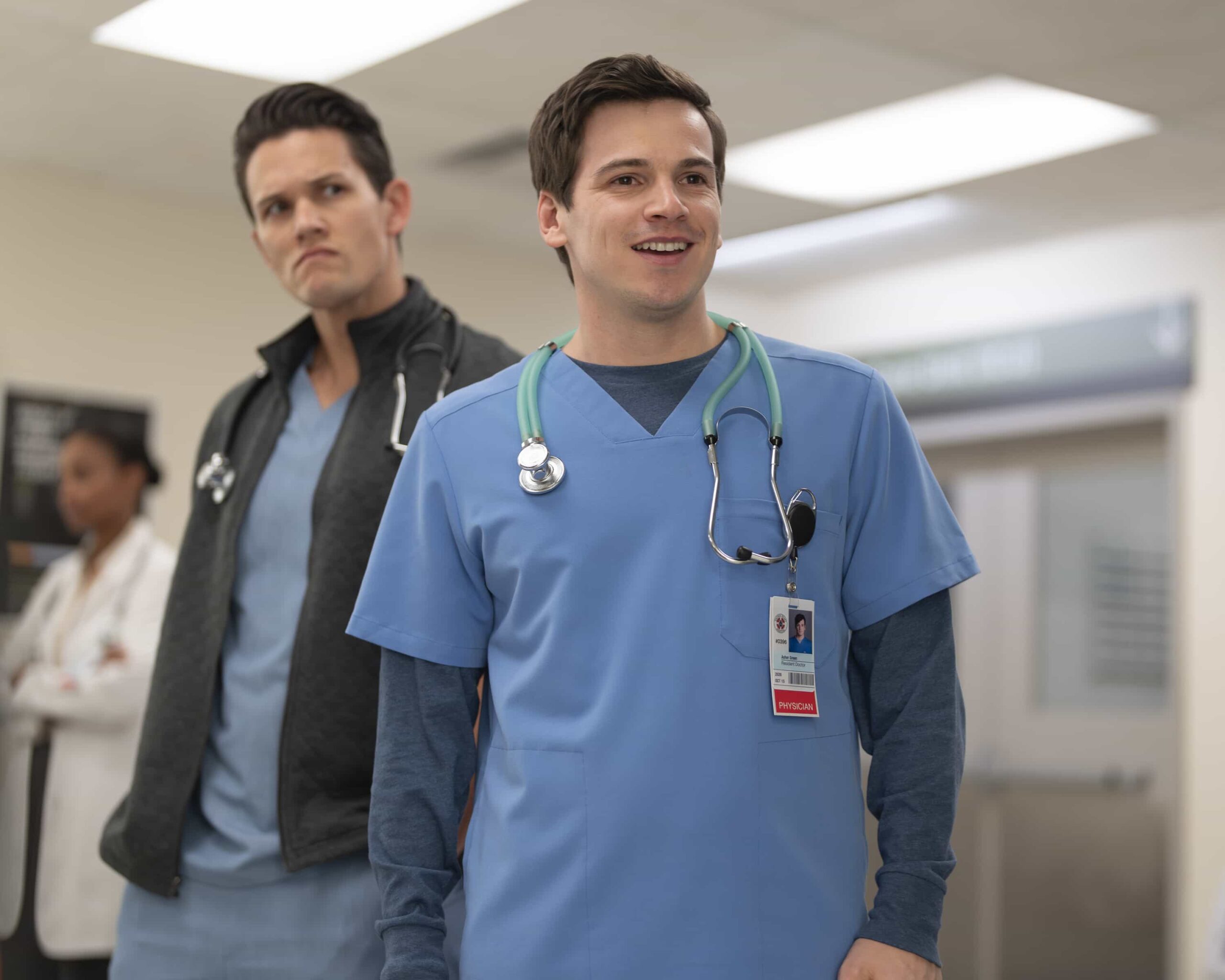SCRUBS - “My Rom-Com” - Elliot faces a dilemma with a stubborn patient, while J.D. discovers online doctor reviews. Meanwhile, Turk teaches his interns about new surgical technology and unexpected life lessons. WEDNESDAY, MARCH 4 (8:00-8:30 p.m. EST) on ABC. (Disney/Darko Sikman) 
DAVID GRIDLEY, JACOB DUDMAN