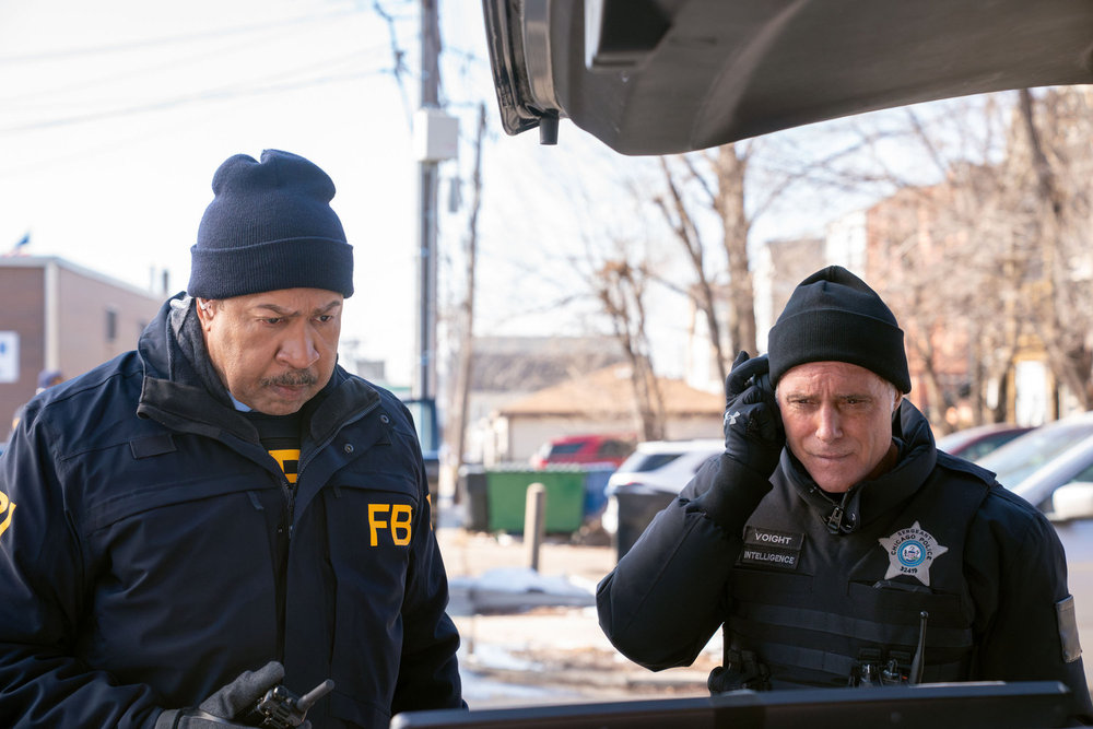 CHICAGO P.D. -- "Reckoning, Part 3" Episode 1313 -- Pictured: (l-r) John Marshall Jones as Agent Nathan Conway, Jason Beghe as Hank Voight -- (Photo by: Elizabeth Sisson/NBC)