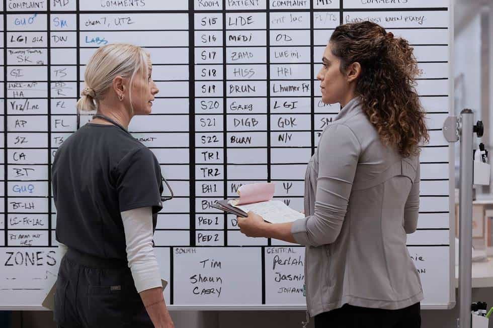 Katherine LaNasa, Sepideh Moafi THE PITT Season 2