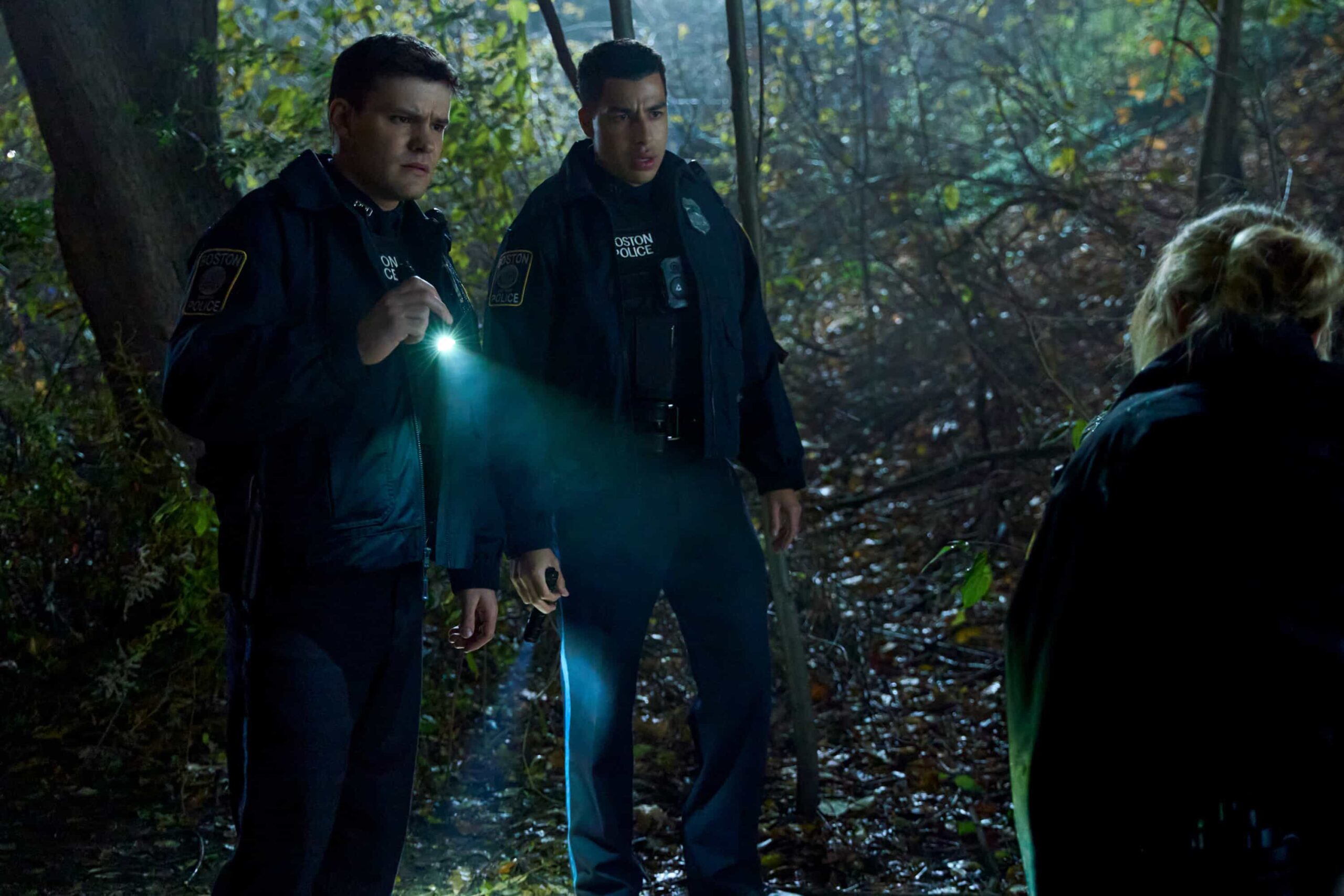 “Family Secrets” – Danny and Lena race to stop a string of violent crimes before the situation spirals out of control, while Sarah’s plans for a family outing take an unexpected turn. At the same time, Jonah and Sean chase a case with surprising twists, and Mae receives an invitation that could change everything, on the CBS Original Series “BOSTON BLUE,” Friday, March. 6 (10:00-11:00 PM, ET/PT) on the CBS Television Network, and streaming on Paramount+   Pictured (L-R):  Mika Amonsen as Sean Reagan and Marcus Scribner as Jonah Silver   Photo: Brendan Adam-Zwelling/CBS ©2025 CBS Broadcasting, Inc. All Rights Reserved.