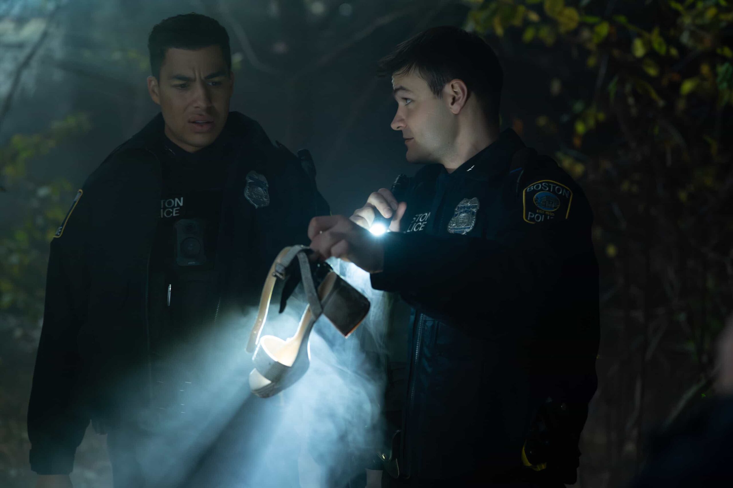 “Family Secrets” – Danny and Lena race to stop a string of violent crimes before the situation spirals out of control, while Sarah’s plans for a family outing take an unexpected turn. At the same time, Jonah and Sean chase a case with surprising twists, and Mae receives an invitation that could change everything, on the CBS Original Series “BOSTON BLUE,” Friday, March. 6 (10:00-11:00 PM, ET/PT) on the CBS Television Network, and streaming on Paramount+   Pictured (L-R):  Marcus Scribner as Jonah Silver and Mika Amonsen as Sean Reagan   Photo: Brendan Adam-Zwelling/CBS ©2025 CBS Broadcasting, Inc. All Rights Reserved.