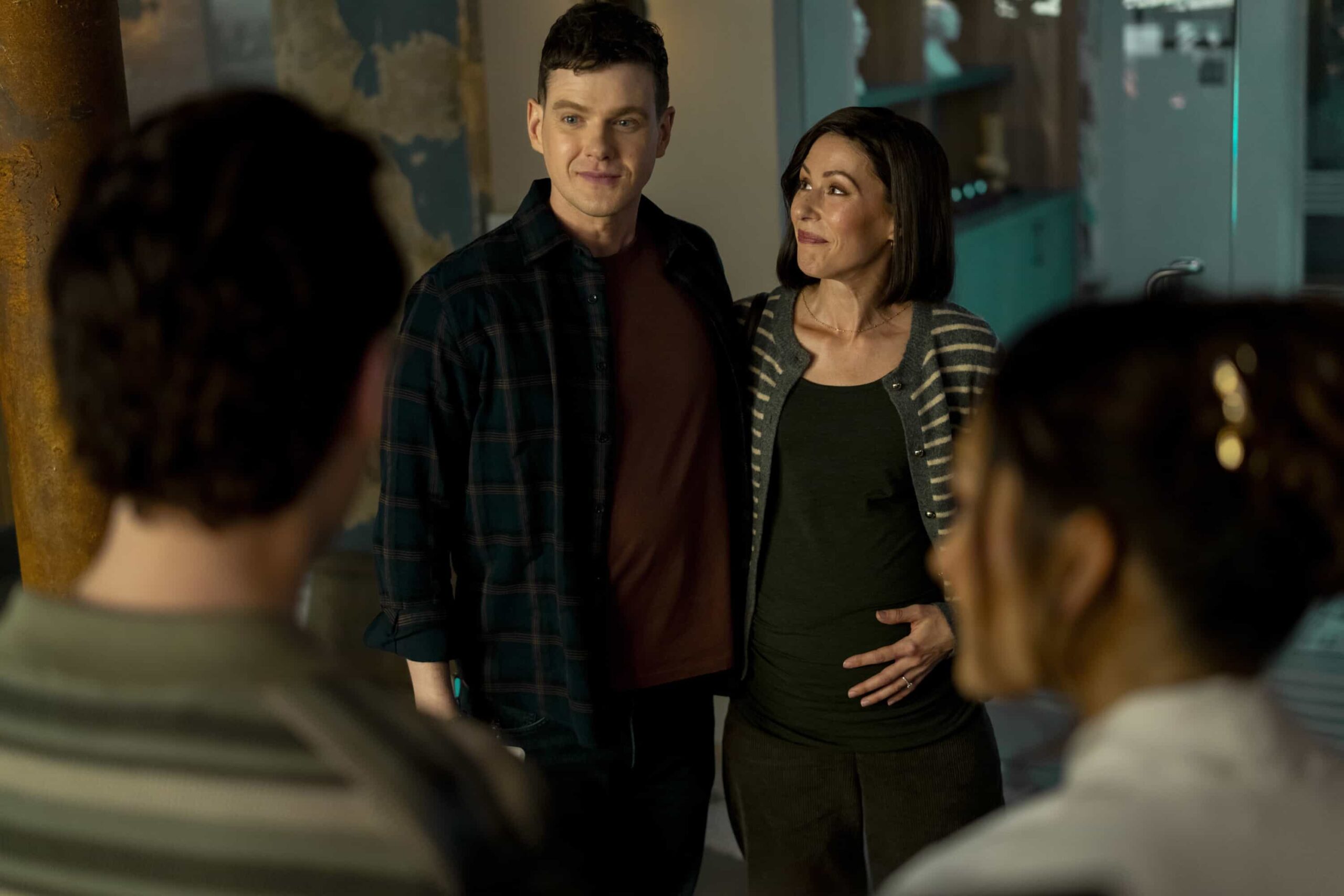 Watson Season 2 Episode 12 “A Family Meal” - When a patient arrives at the Holmes Clinic plagued by a mysterious neurological disorder, Watson and the fellows discover they were forced to eat their parents amid a childhood survival incident. Meanwhile, Adam is struggling with how his future will change as a father, on WATSON, Sunday, March 1 (10:00-11:00 PM, ET/PT) on the CBS Television Network, and streaming on Paramount+  Pictured (L-R): Peter Mark Kendall as Dr. Adam Croft, Amanda Crew as Lauren Confalone, and Inga Schlingmann as Dr. Sasha Lubbock  Photo: Colin Bentley/CBS ©2025 CBS Broadcasting, Inc. All Rights Reserved.