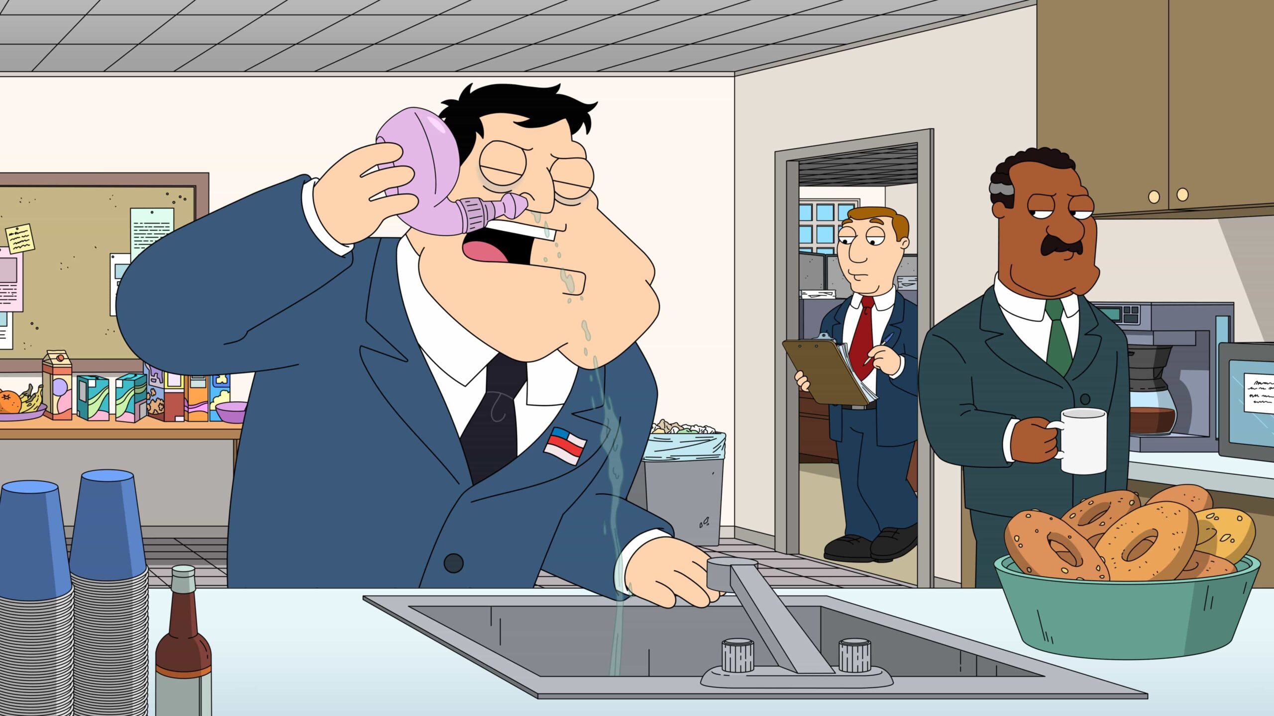 AMERICAN DAD Season 20 Episode 3 Photo : Stan is determined to prove that there's no illness he can't power through, even if it ends up killing him... and everyone else in the all-new "Powering Through" episode of AMERICAN DAD airing Sunday, Mar. 8 (9:00-9:30 PM ET/PT) on FOX. AMERICAN DAD ! © 2026 by 20th Television