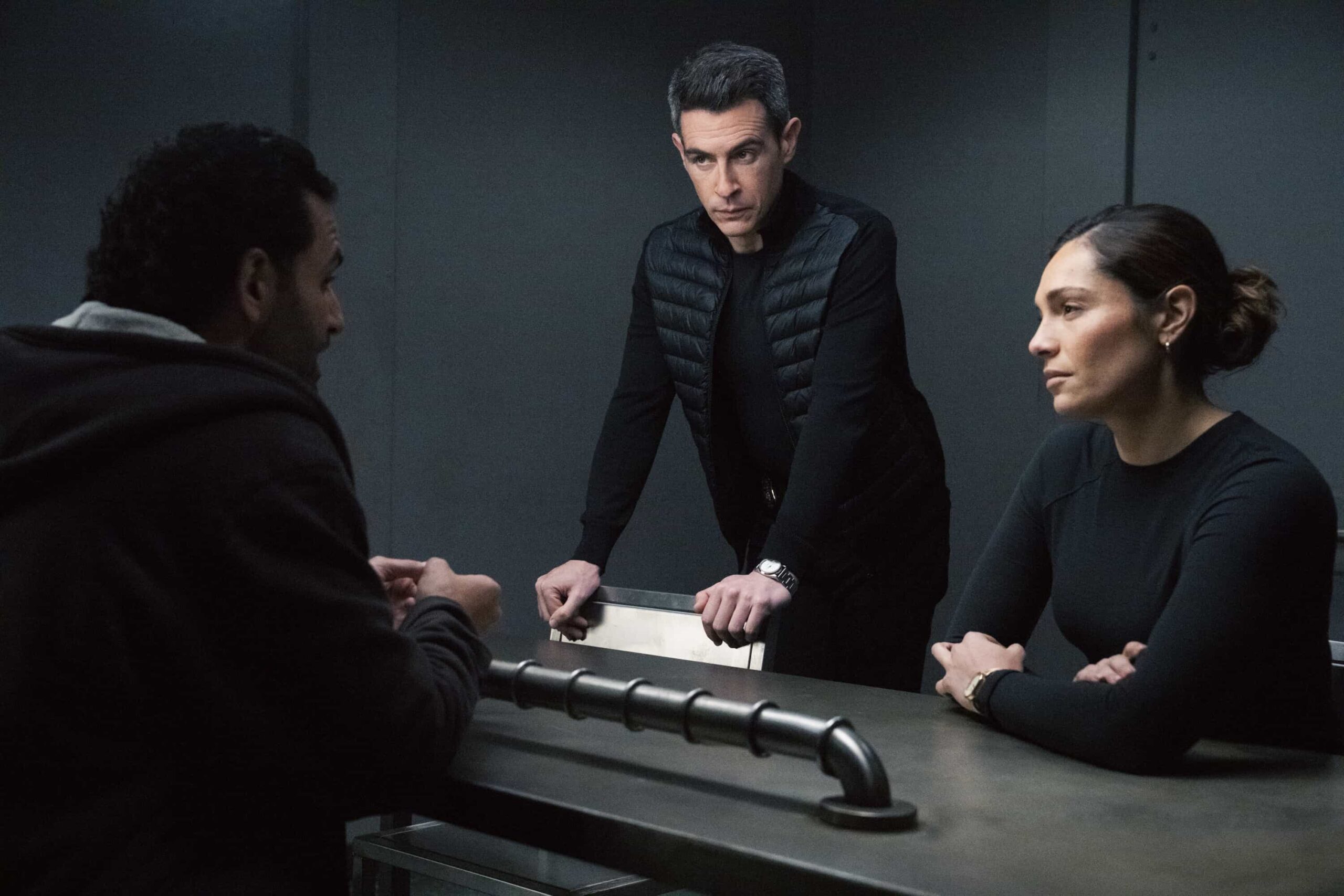 FBI Season 8 Episode 13 Picture “Fanatics” – After the son of a professional basketball team owner is taken for ransom, Jubal and the team race to catch the kidnappers. Soon, they discover the perpetrators have been planning a larger revenge plot that they must act quickly to stop, on FBI, Monday, March 9 (9:00-10:00 PM, ET/PT). Pictured (L-R): John Boyd as Special Agent Stuart Scola and Juliana Aidén Martinez as Eva Ramos. Photo: Bennett Raglin/CBS ©2026 CBS Broadcasting, Inc. All Rights Reserved.