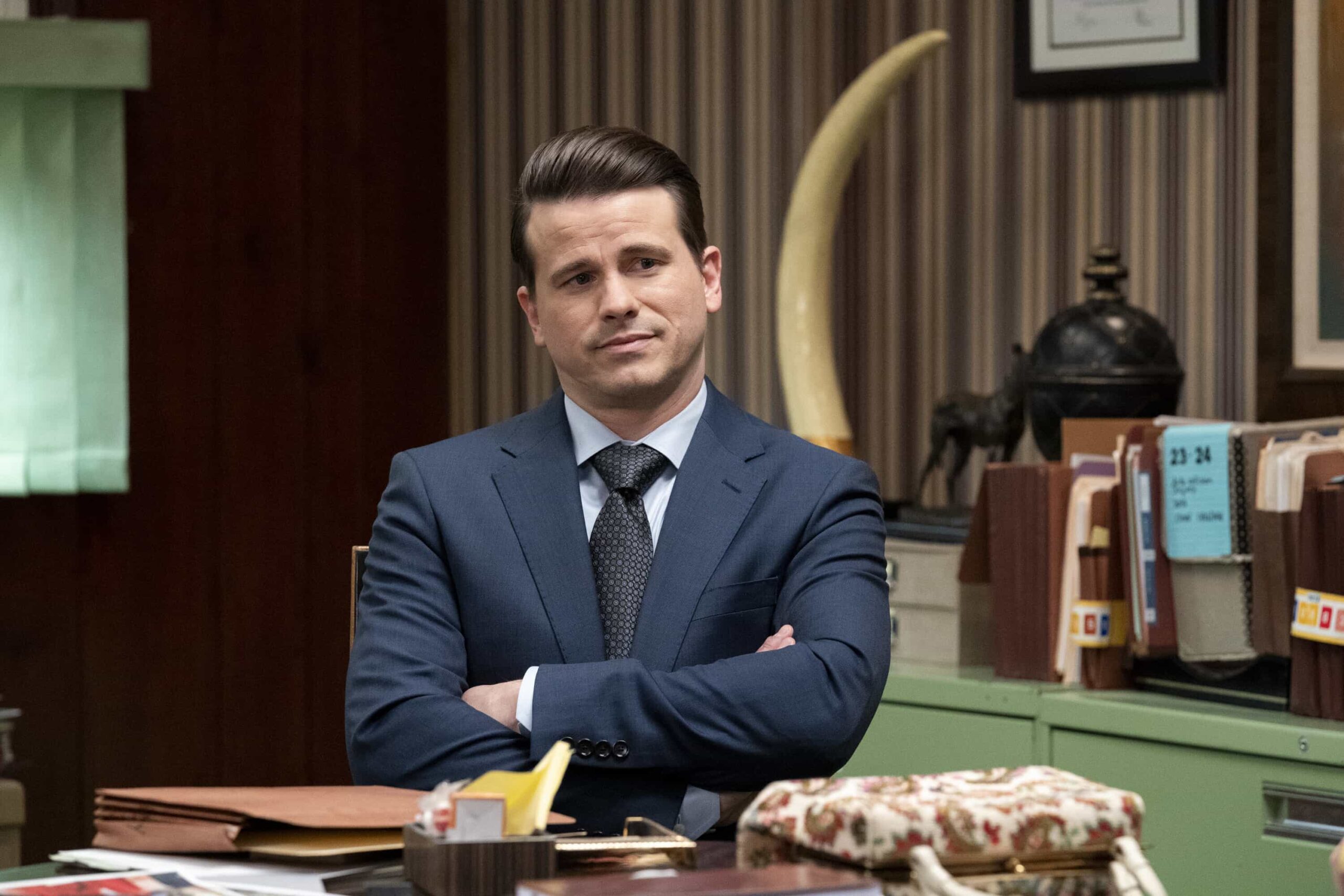 “Tail Lights” – The team works tirelessly to prove a landlord’s culpability after a building collapse leaves multiple people dead and injured. The case takes a shocking turn after someone close to the team is arrested for misconduct involving the jury, on MATLOCK, Thursday, March 12 (9:01-10:00 PM, ET/PT). Pictured: Jason Ritter as “Julian Markston.” Photo: Bill Inoshita/CBS ©2026 CBS Broadcasting, Inc. All Rights Reserved.