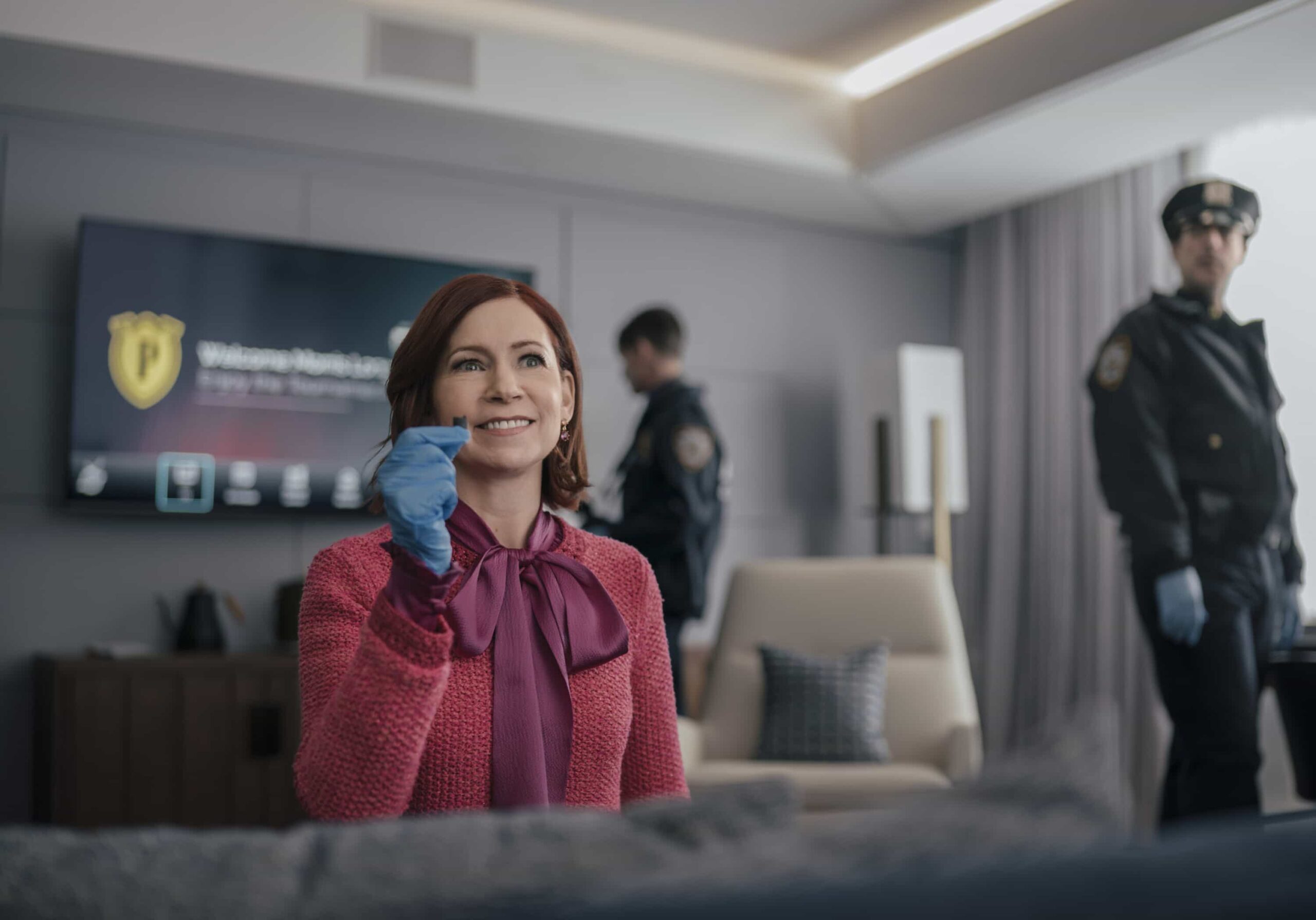 Elsbeth Season 3 Episode 13 “Murder Six Across” – After the famed editor of the daily puzzle is murdered at the annual crossword championship, Elsbeth infiltrates the world of elite puzzle solvers to find the champion who will do whatever it takes to win, on ELSBETH, Thursday, March 12 (10:00-11:00 PM, ET/PT) on the CBS Television Network, and streaming on Paramount+   Pictured: Carrie Preston as Elsbeth Tascioni     Photo: Michael Parmelee/CBS ©2025 CBS Broadcasting, Inc. All Rights Reserved.