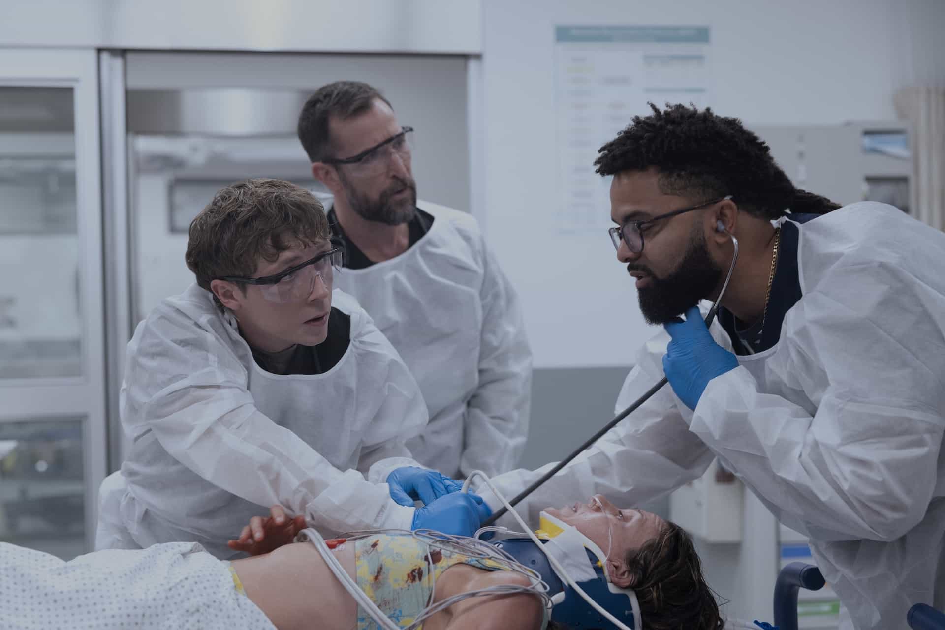 Gerran Howell, Noah Wyle, Brandon Mendez Homer THE PITT Season 2