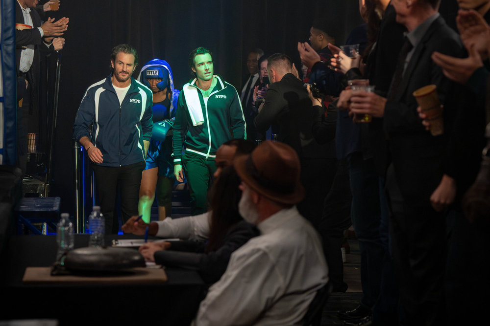 LAW & ORDER: SPECIAL VICTIMS UNIT -- "Thirsty" Episode 27015 -- Pictured: (l-r) Kevin Kane as Det. Terry Bruno, Aimé Donna Kelly as Capt. Renee Curry, Corey Cott as Det. Jake Griffin -- (Photo by: Virginia Sherwood/NBC)