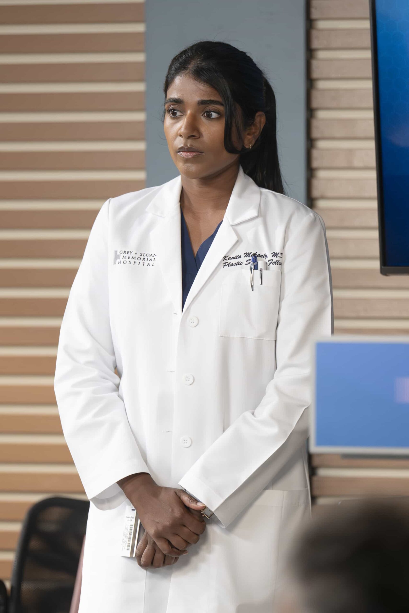 GREY’S ANATOMY Season 23 Episode 13 - “Love the Way You Lie” - Richard tackles a shocking case on his first day back, while Kavita and Jules prepare for a high-stakes presentation. Bailey must have a difficult conversation with a beloved patient, and Jo works to baby-proof the loft. THURSDAY, MARCH 12 (10:00-11:00 p.m. EDT) on ABC. (Disney/Anne Marie Fox) 
ANITA KALATHARA