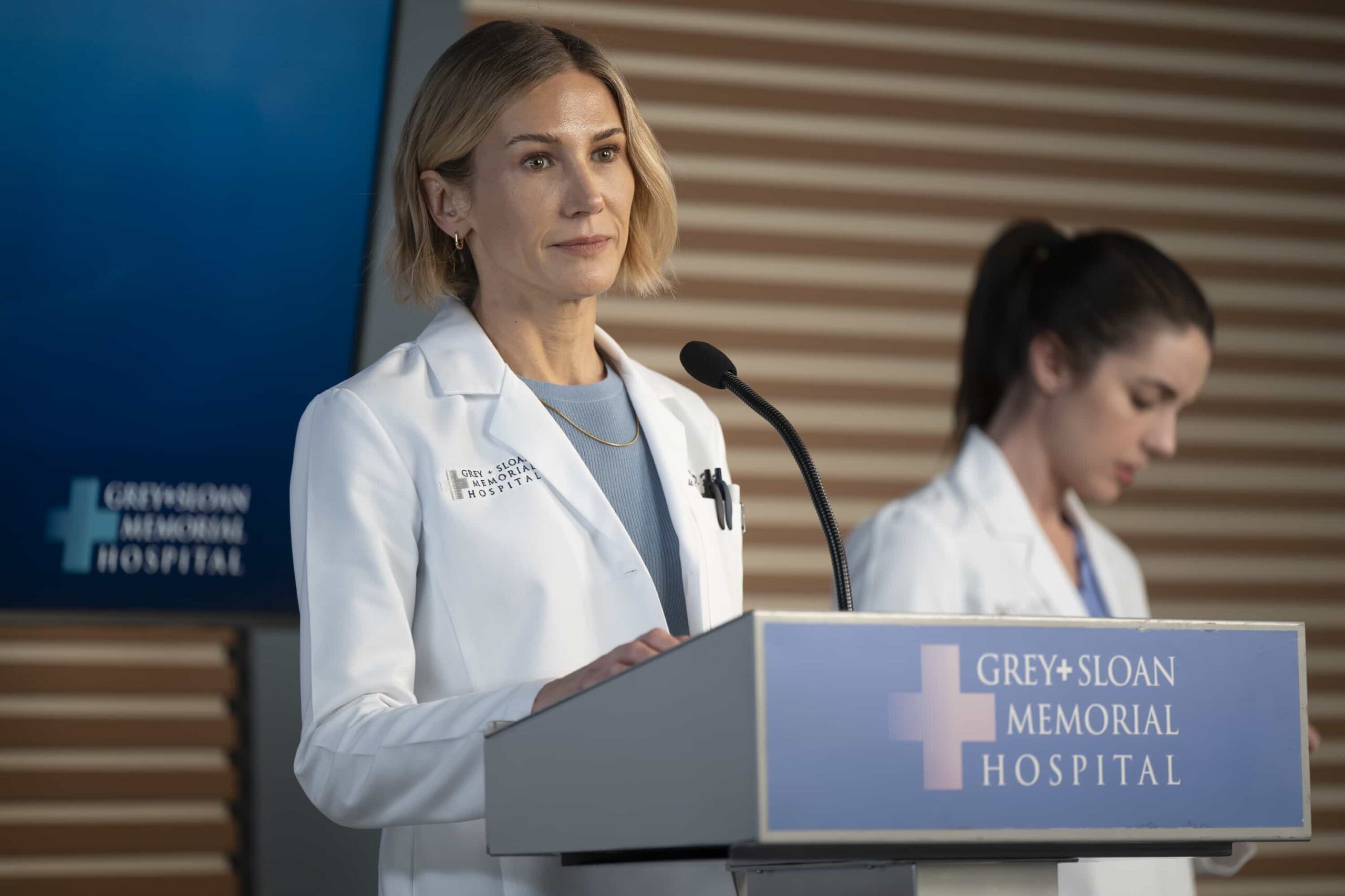 GREY’S ANATOMY Season 23 Episode 13 - “Love the Way You Lie” - Richard tackles a shocking case on his first day back, while Kavita and Jules prepare for a high-stakes presentation. Bailey must have a difficult conversation with a beloved patient, and Jo works to baby-proof the loft. THURSDAY, MARCH 12 (10:00-11:00 p.m. EDT) on ABC. (Disney/Anne Marie Fox) 
JEN LANDON, ADELAIDE KANE