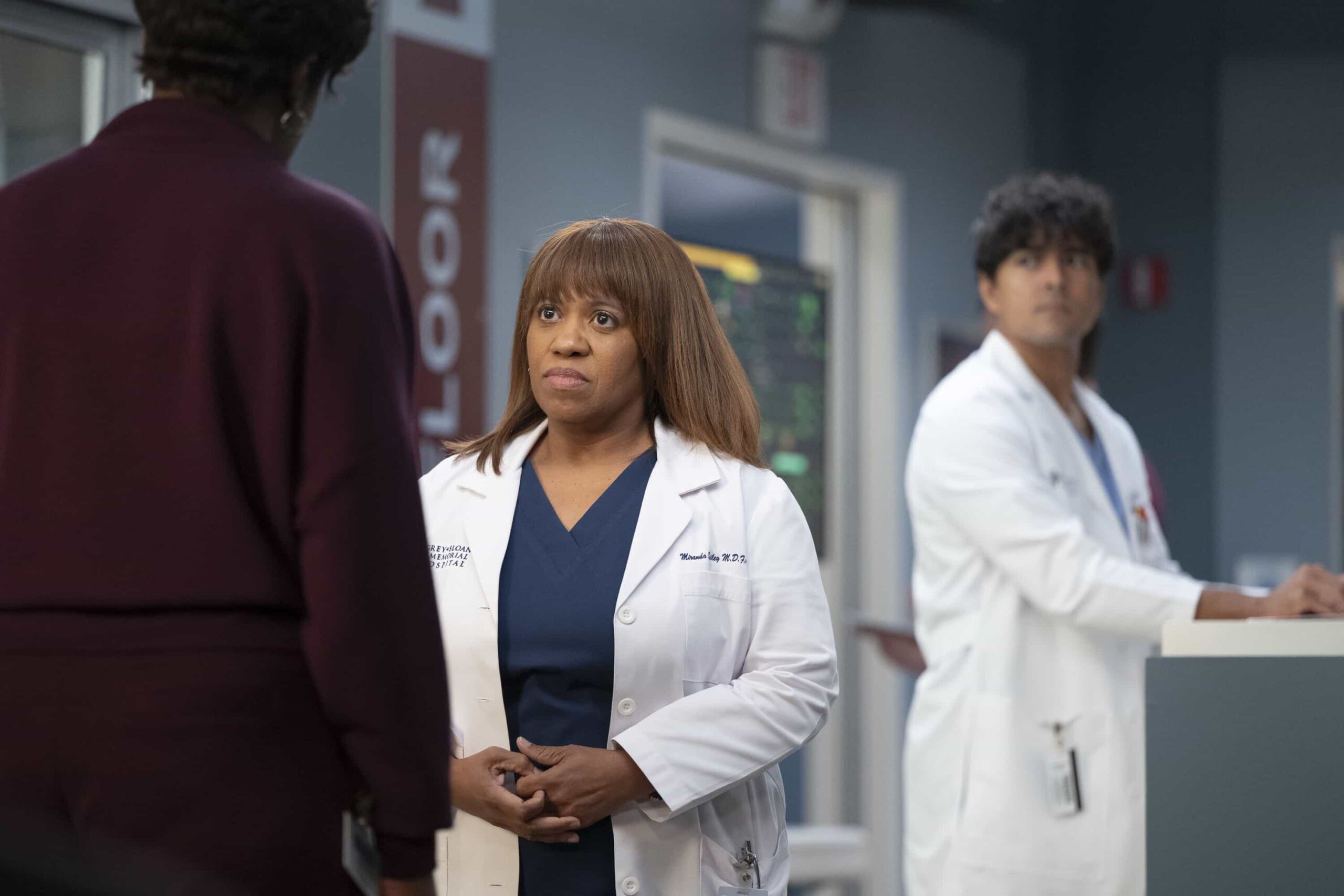 GREY’S ANATOMY Season 23 Episode 13 - “Love the Way You Lie” - Richard tackles a shocking case on his first day back, while Kavita and Jules prepare for a high-stakes presentation. Bailey must have a difficult conversation with a beloved patient, and Jo works to baby-proof the loft. THURSDAY, MARCH 12 (10:00-11:00 p.m. EDT) on ABC. (Disney/Anne Marie Fox) 
CHANDRA WILSON, NIKO TERHO