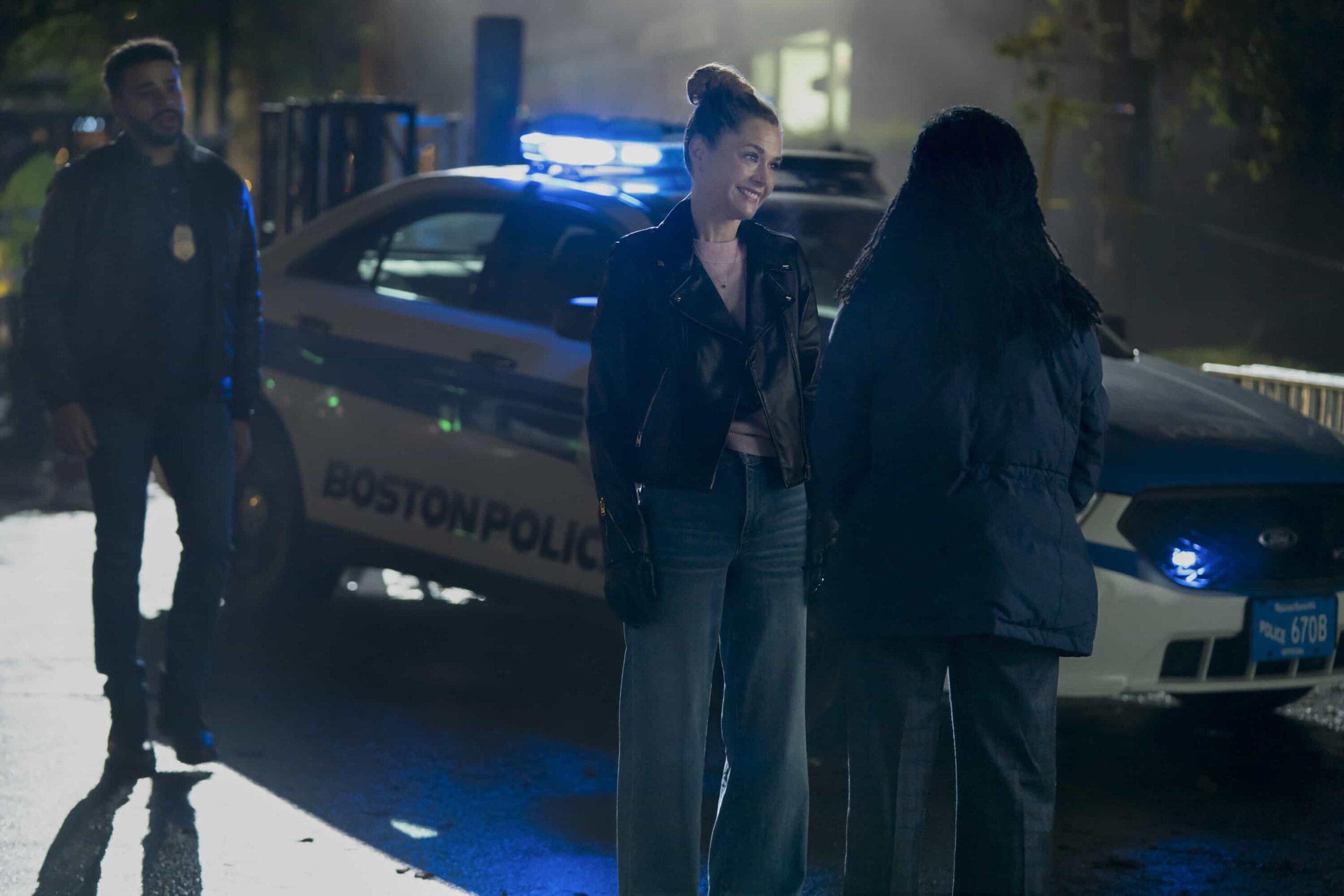 Boston Blue Season 1 Episode 12 “St. Patrick’s Day” – Danny, Sarah and Lena race to stop a looming threat on St. Patrick’s Day. Meanwhile, homesickness sparks a family gathering, and Lena’s personal life takes a hopeful turn, on the CBS Original series BOSTON BLUE, Friday, March 13 (10:00-11:00 PM, ET/PT) on the CBS Television Network, and streaming on Paramount+  Pictured (L-R): Ryan Broussard as Det. Brian Rodgers, Maggie Lawson as Sarah Silver and Sonequa Martin-Green as Lena Silver  Photo: John Medland/CBS ©2025 CBS Broadcasting, Inc. All Rights Reserved.