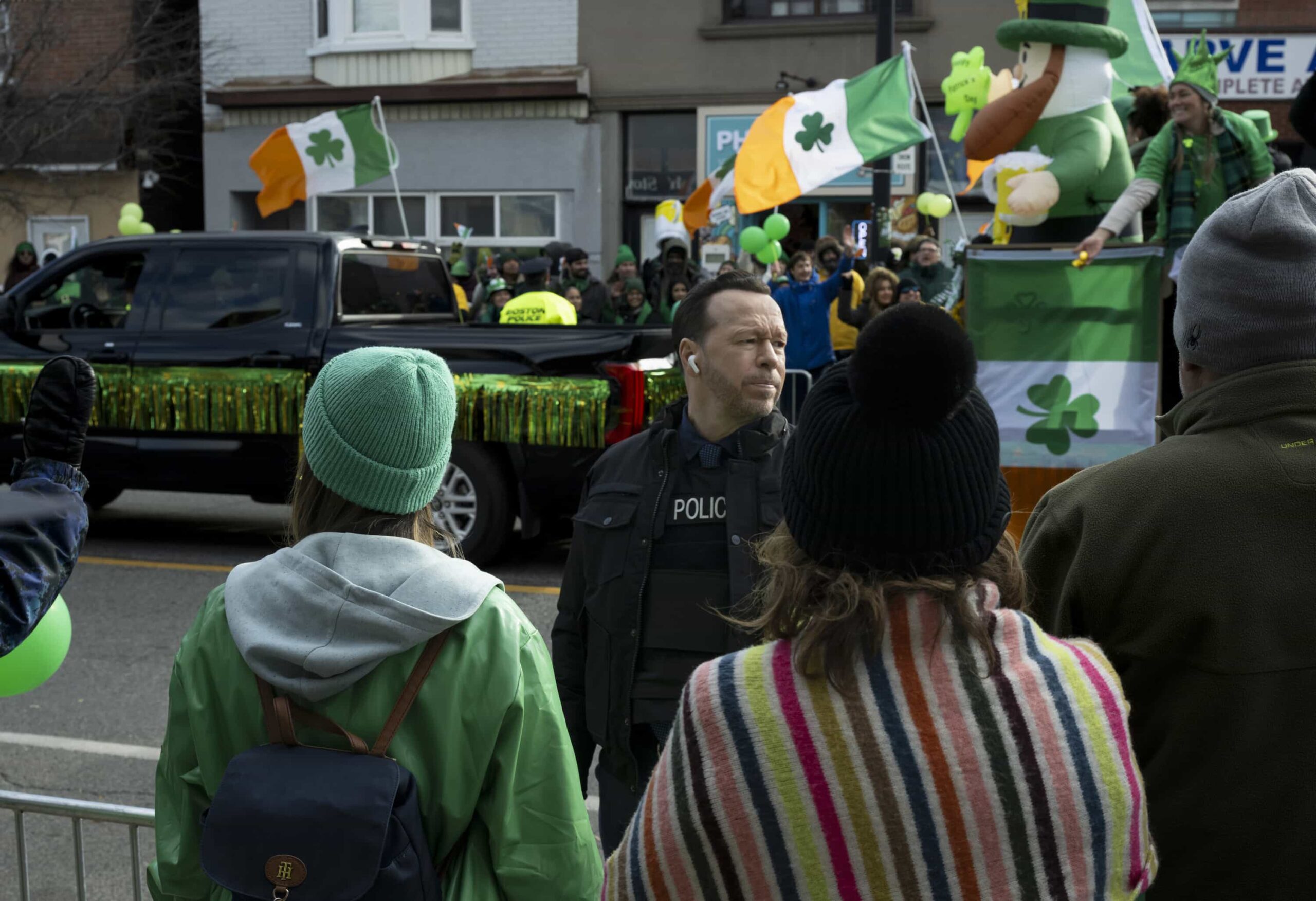 Boston Blue Season 1 Episode 12 Promo “St. Patrick’s Day” – Danny, Sarah and Lena race to stop a looming threat on St. Patrick’s Day. Meanwhile, homesickness sparks a family gathering, and Lena’s personal life takes a hopeful turn, on the CBS Original series BOSTON BLUE, Friday, March 13 (10:00-11:00 PM, ET/PT) on the CBS Television Network, and streaming on Paramount+  Pictured: Donnie Wahlberg as Danny Reagan  Photo: Christos Kalohoridis/CBS ©2025 CBS Broadcasting, Inc. All Rights Reserved.