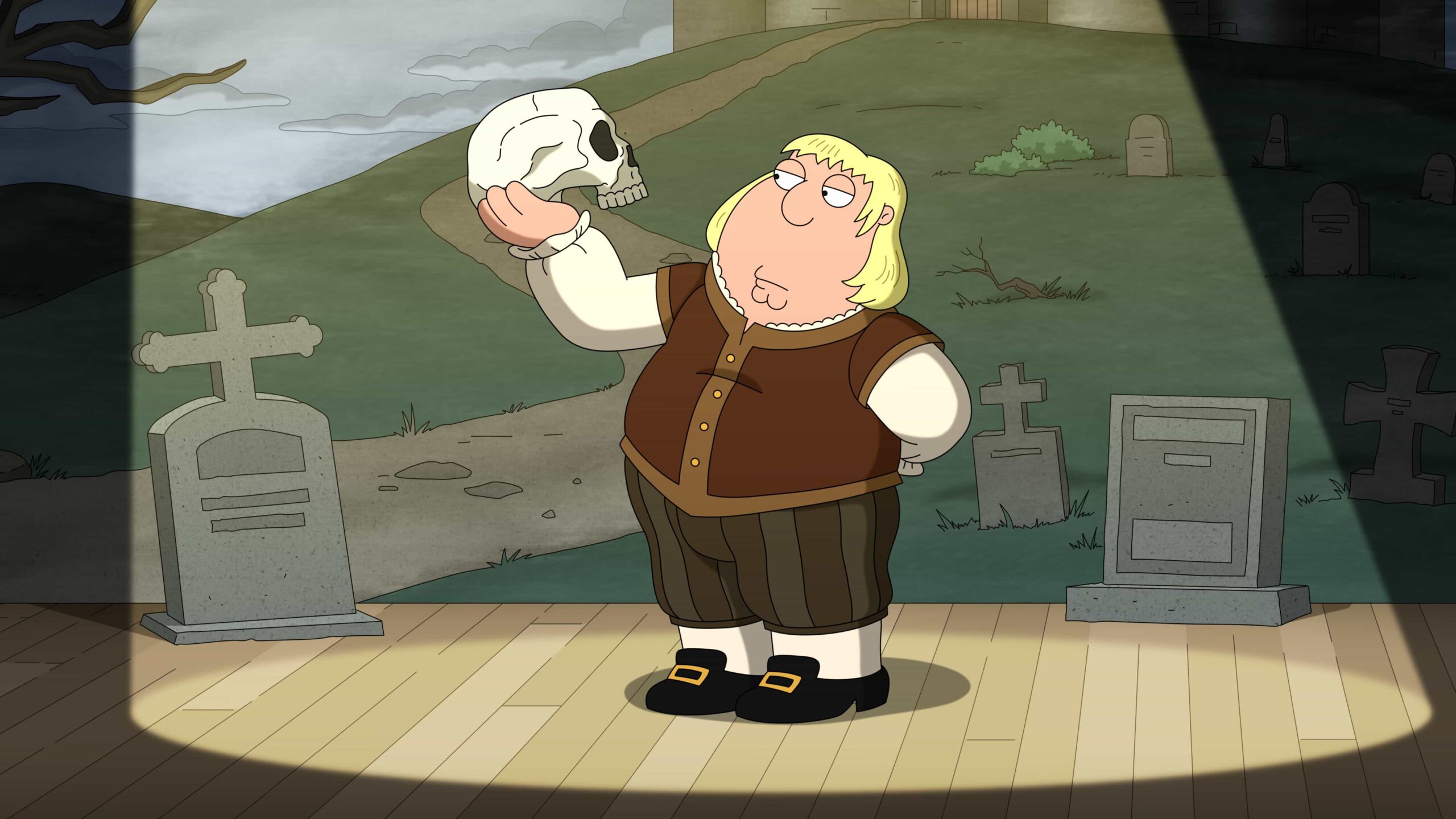 Family Guy Season 24 Episode 8 Still : In this three-act parody, the Griffins spoof the stage by putting up?To Kill a Mockingbird,?The Odd Couple ?and?Hamlet in the all-new "Play Time" episode of Family Guy airing Sunday, March 15 (8:00-8:31 PM ET/PT) on FOX. FAMILY GUY © 2026 by 20th Television