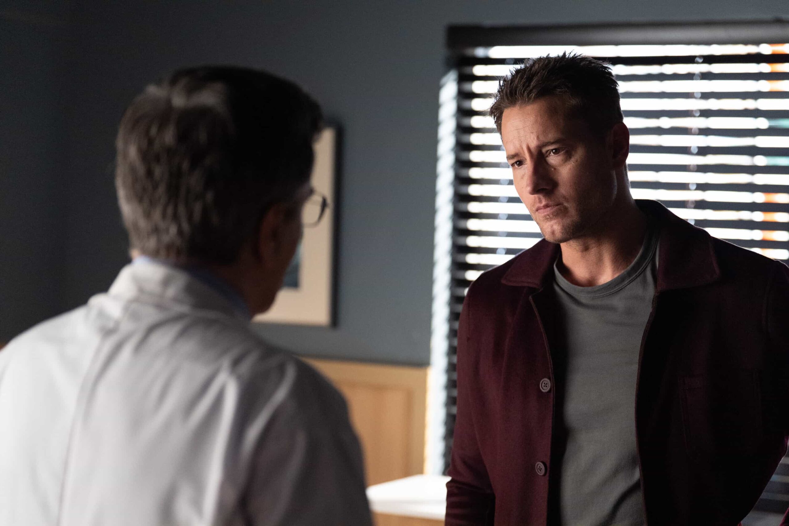 Tracker Season 3 Episode 12 Image “Do No Harm” – When a doctor vanishes after her shift, Colter uncovers a trail of stolen drugs and disguises revealing a calculated revenge plot, on TRACKER  Pictured: Justin Hartley as Colter Shaw. Photo: Darko Sikman/CBS ©2025 CBS Broadcasting, Inc. All Rights Reserved.